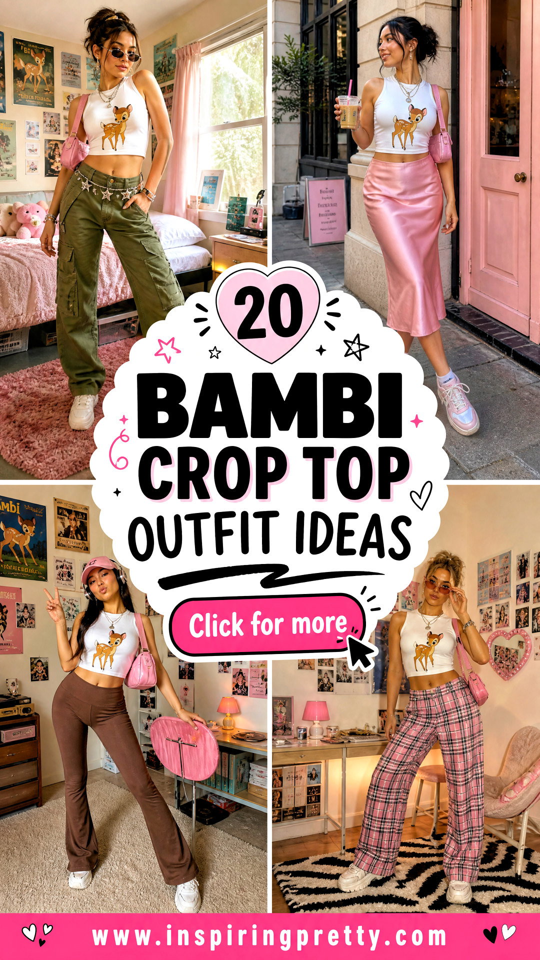 20 Bambi Crop Top Outfit Ideas for Playful Y2K Style - 20 Bambi Crop Top Outfit Ideas for Playful Y2K Style
