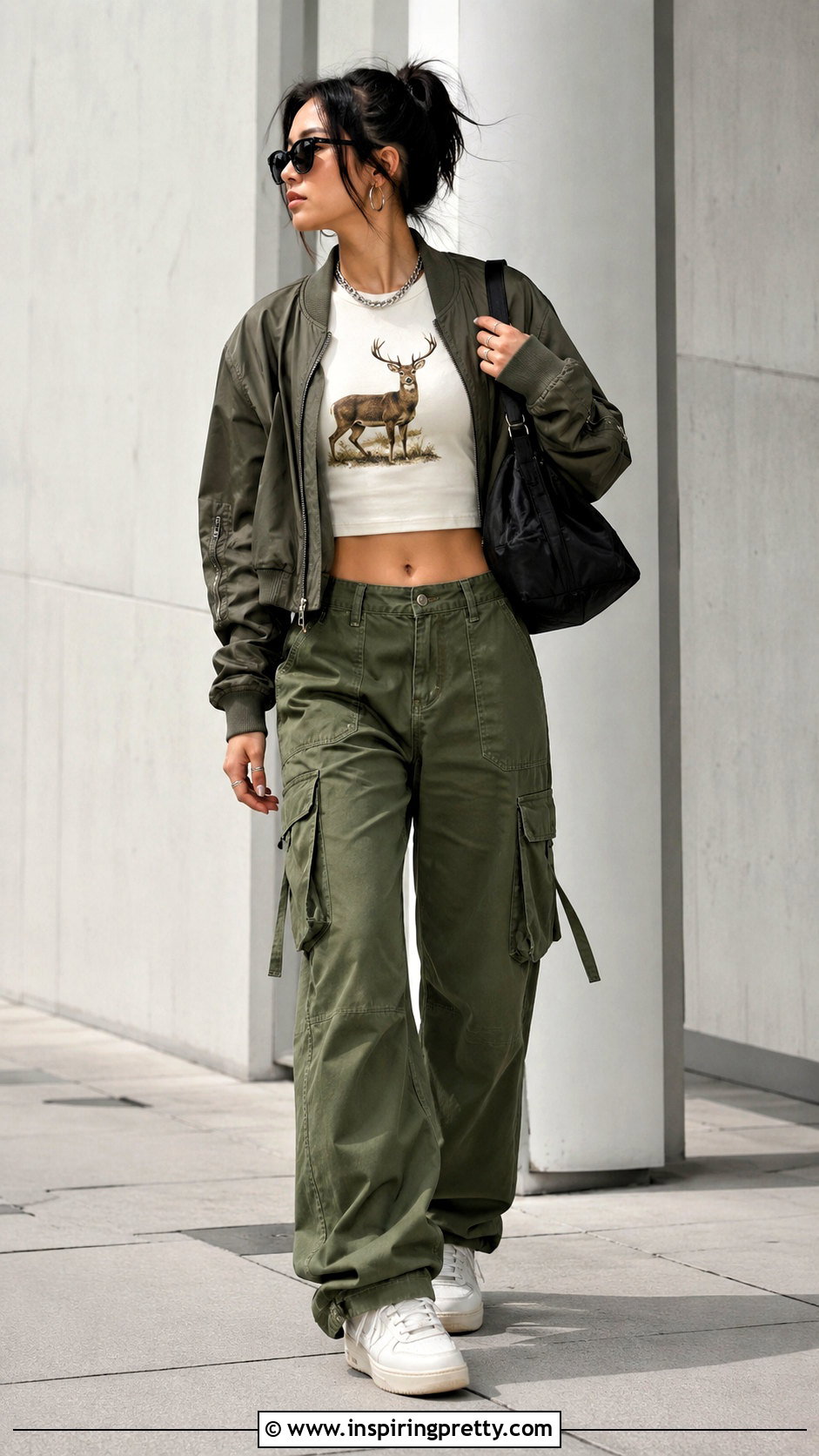 Bambi Crop Top With Cargo Pants - 20 bambi crop top outfit ideas