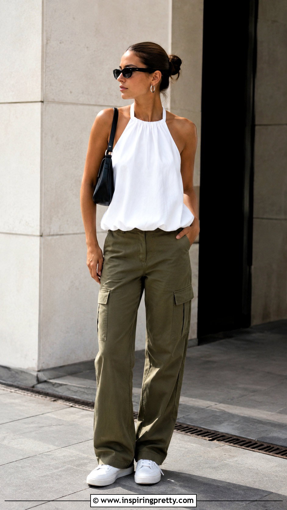 Banana Republic Bubble Hem Halter Top With Cargo Pants - 25 banana republic halter top outfit ideas