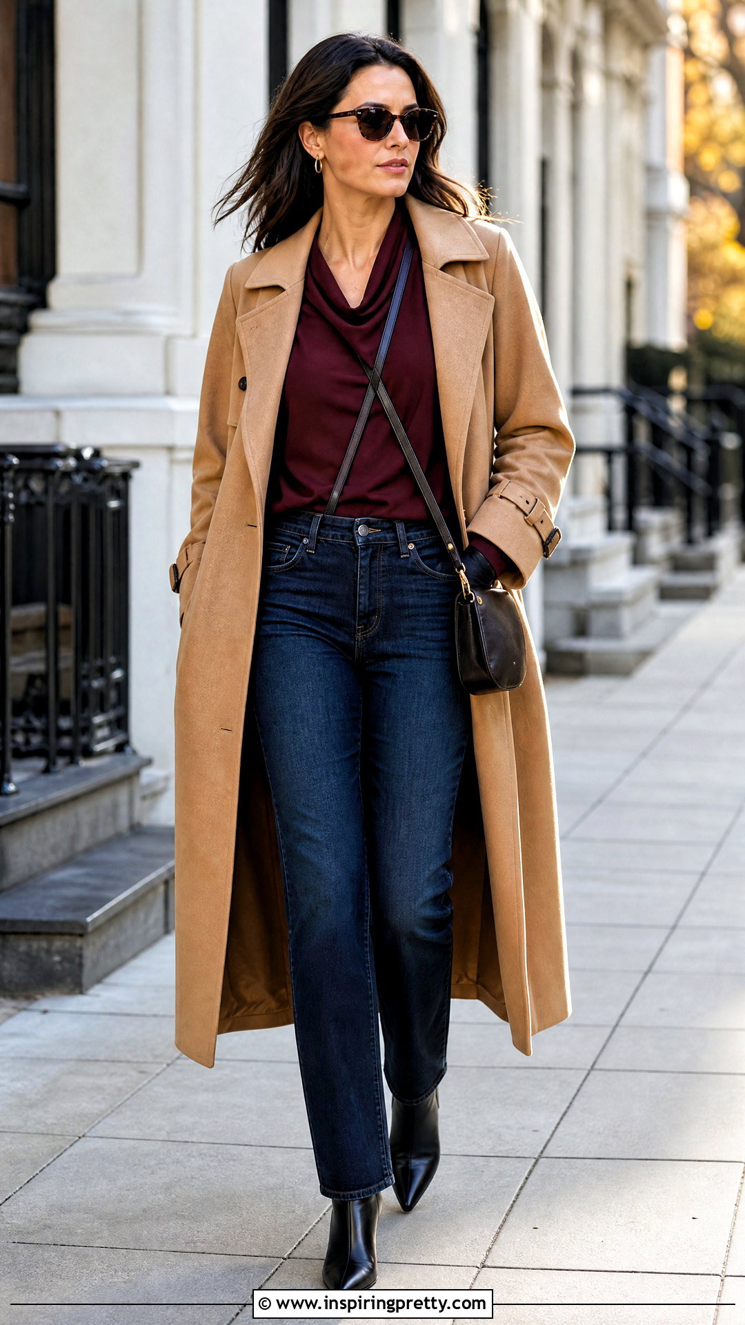 Banana Republic Cowl Neck Top With Trench Coat And Jeans - 20 banana republic cowl neck top outfit ideas