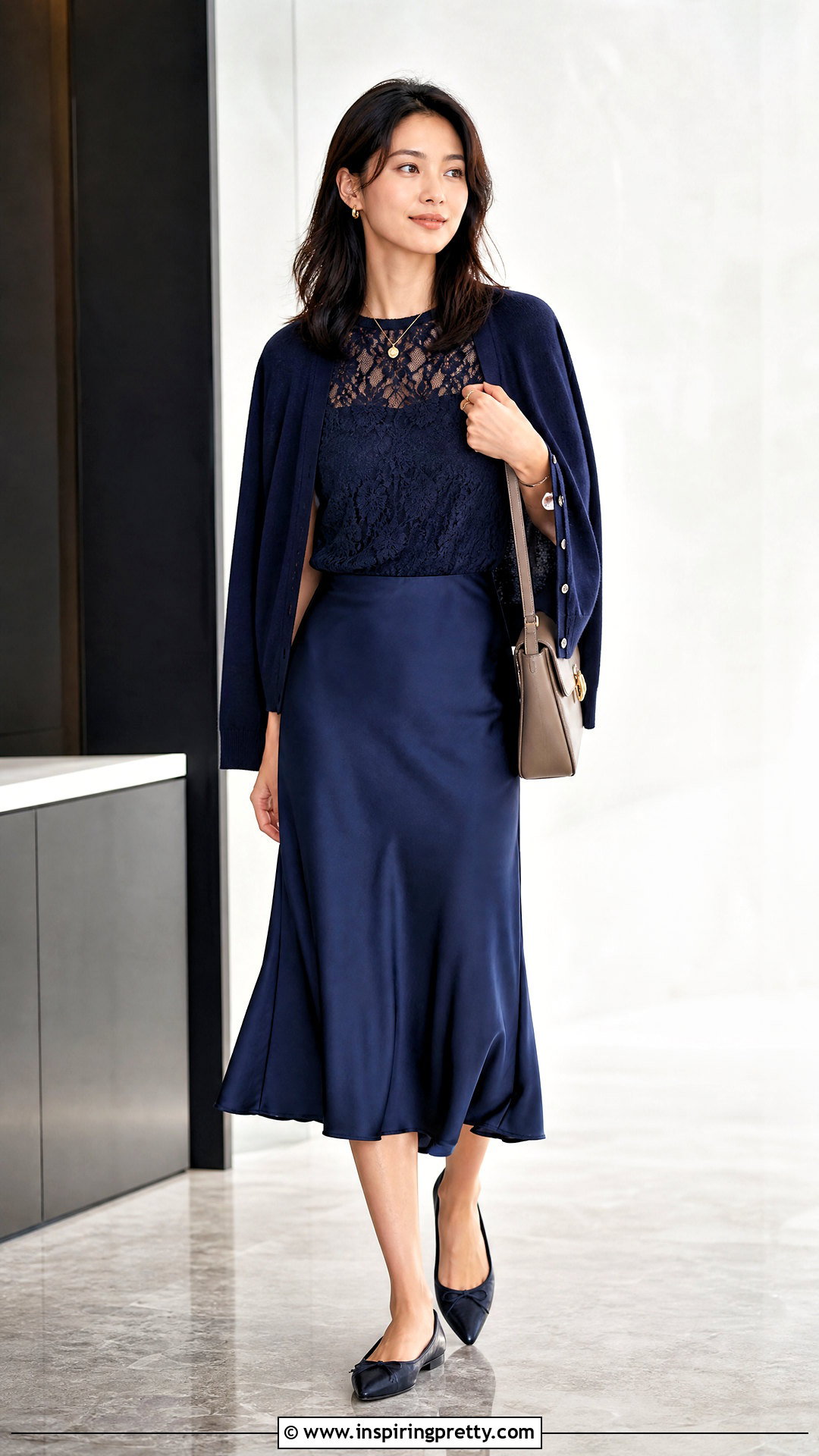 Banana Republic Lace Top With Slip Skirt And Cardigan - 20 banana republic lace top outfit ideas