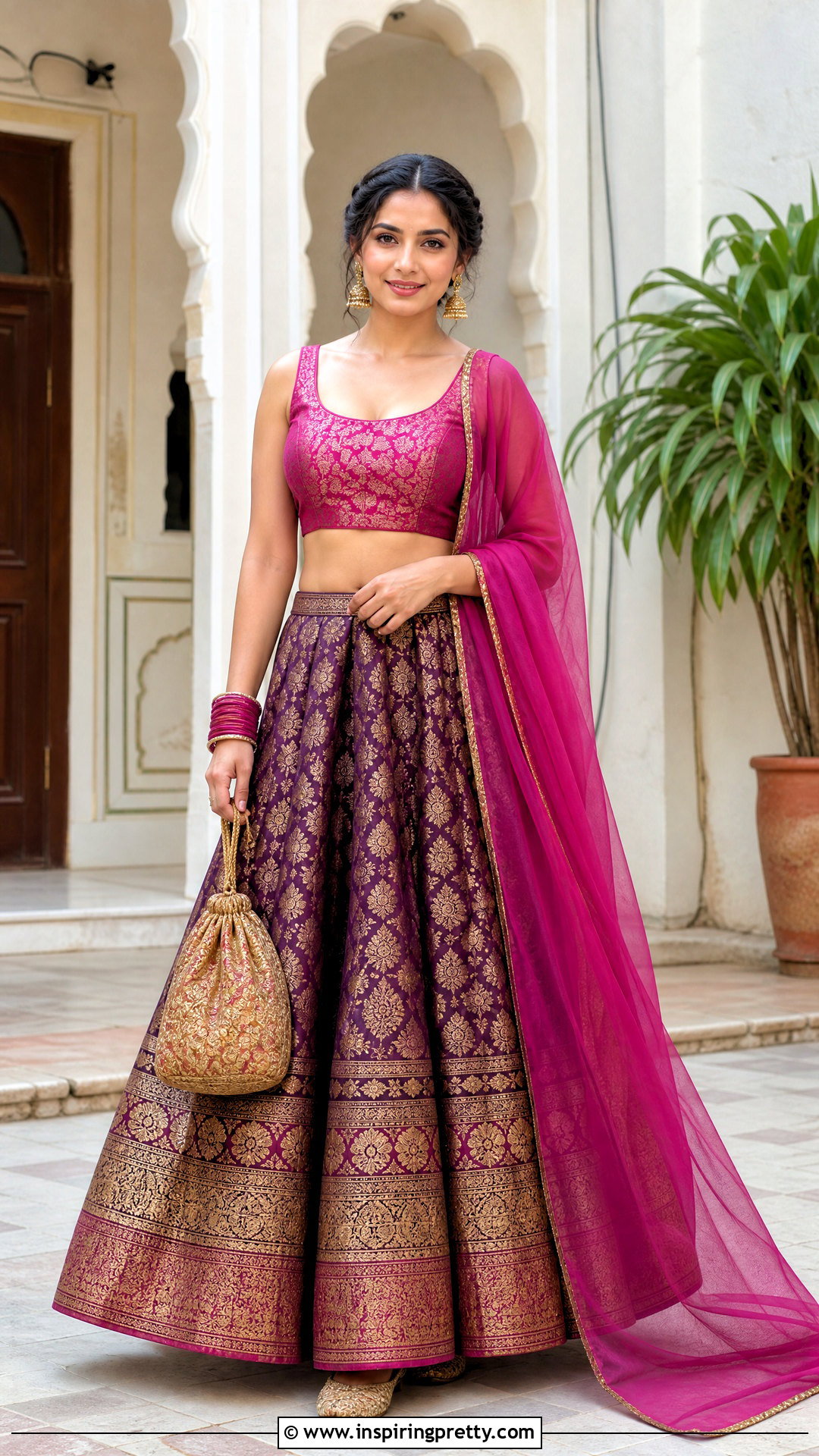 Banarasi Crop Top Lehenga - 50 crop top lehenga designs