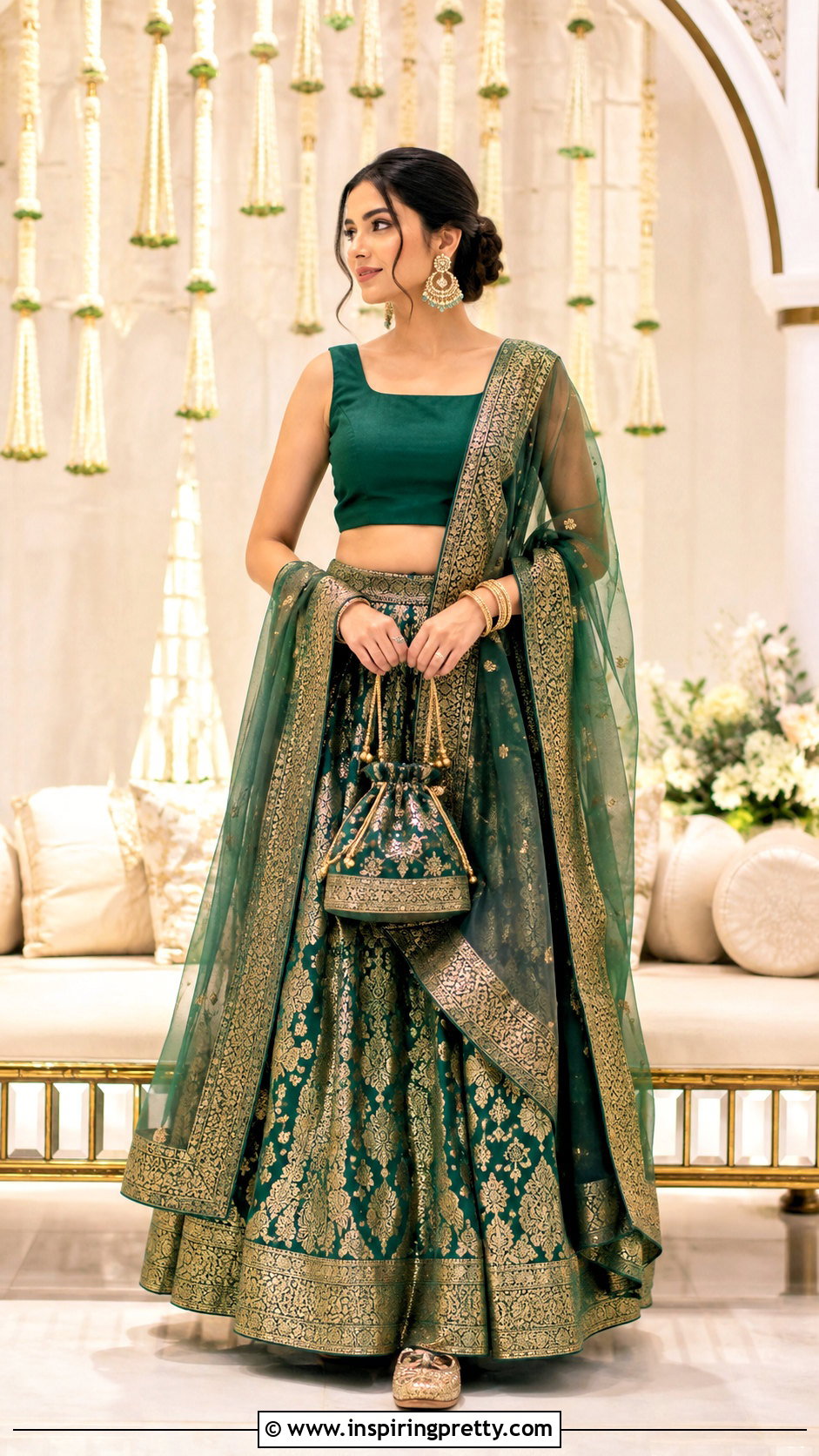 Banarasi Skirt And Crop Top For Traditional Wedding - 50 skirt and crop top indian weddings