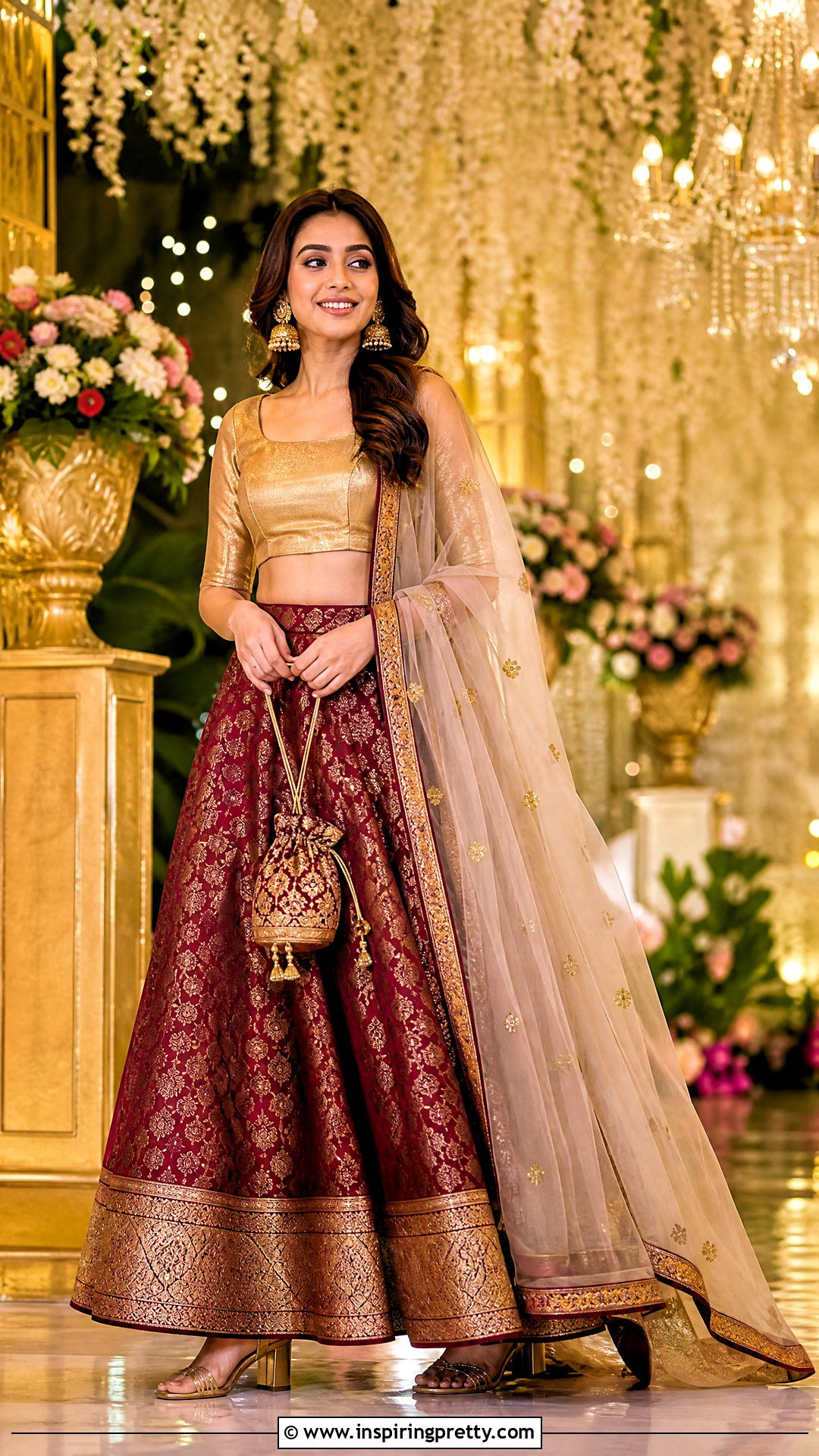 Banarasi Skirt With Silk Crop Top - 50 skirt top indian outfit traditional ideas
