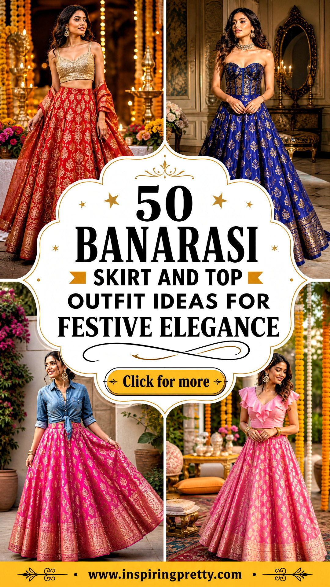 50 Banarasi Skirt and Top Outfit Ideas for Festive Elegance - 50 Banarasi Skirt and Top Outfit Ideas for Festive Elegance