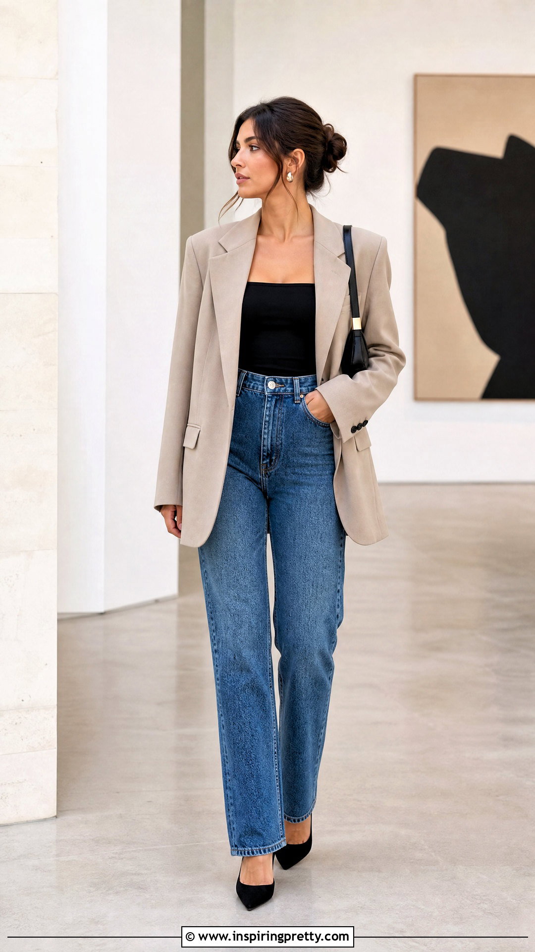 Bandage Top With Blazer And Jeans - 50 bandage top outfit ideas