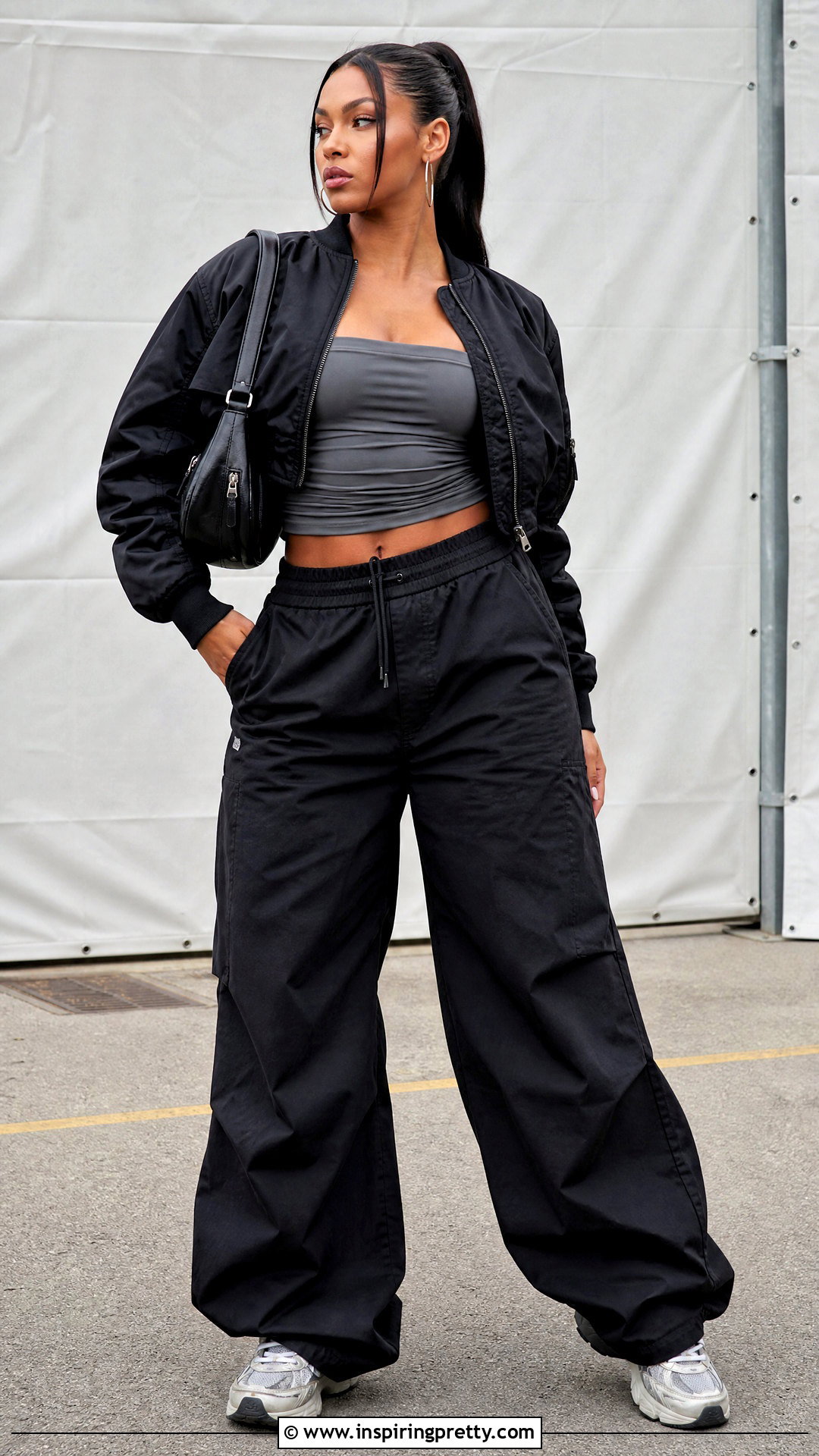 Bandage Top With Parachute Pants - 50 bandage top outfit ideas