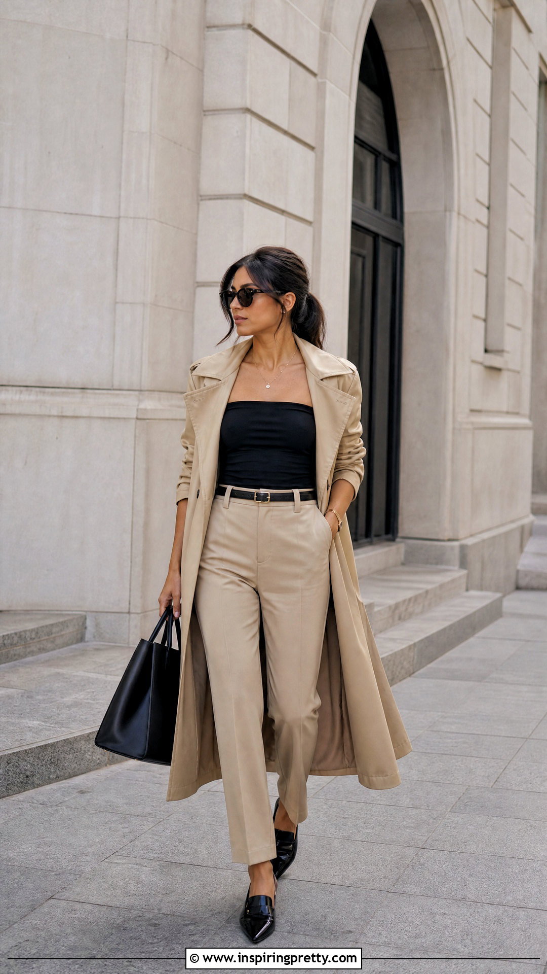 Bandage Top With Trench Coat - 50 bandage top outfit ideas