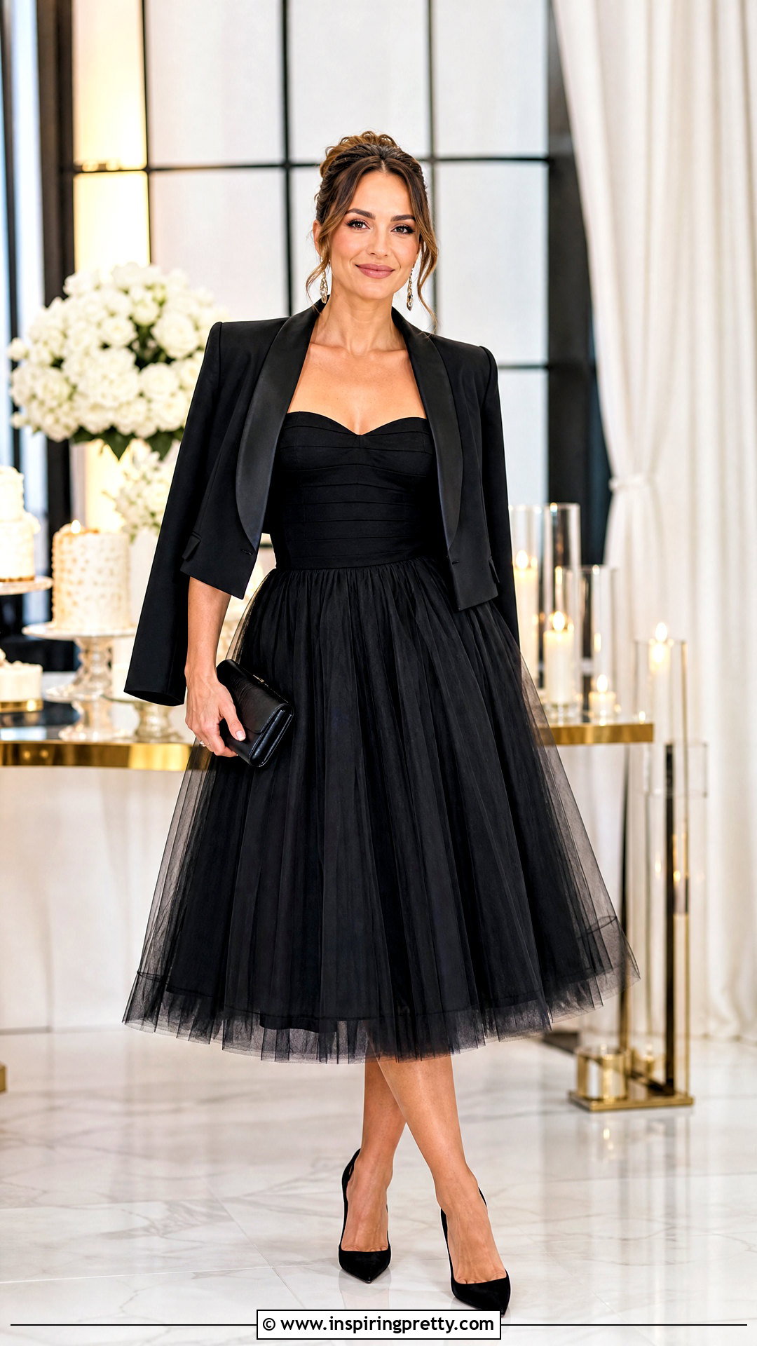 Bandage Top With Tulle Midi Skirt - 50 bandage top outfit ideas