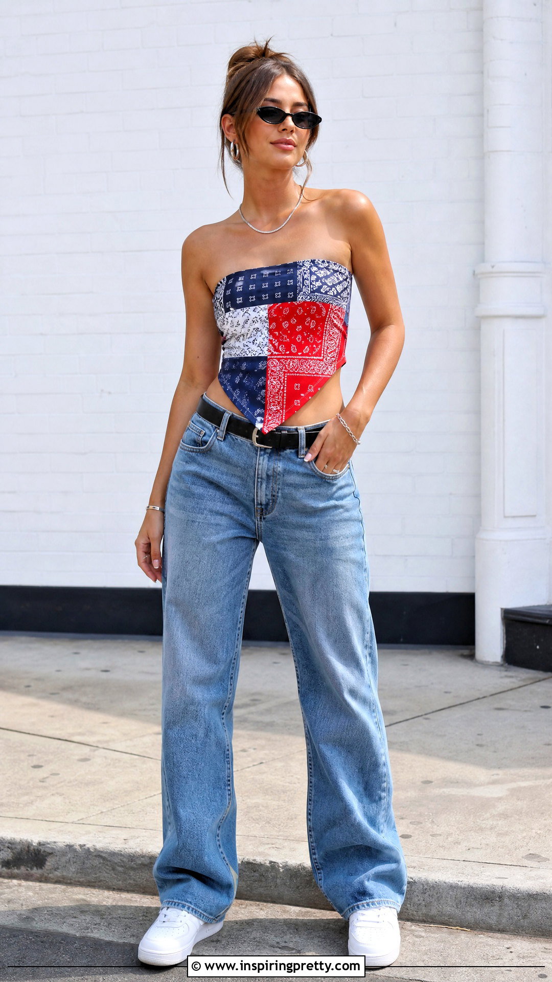 Bandana Patchwork Strapless Top - how to make strapless top (20 ways)