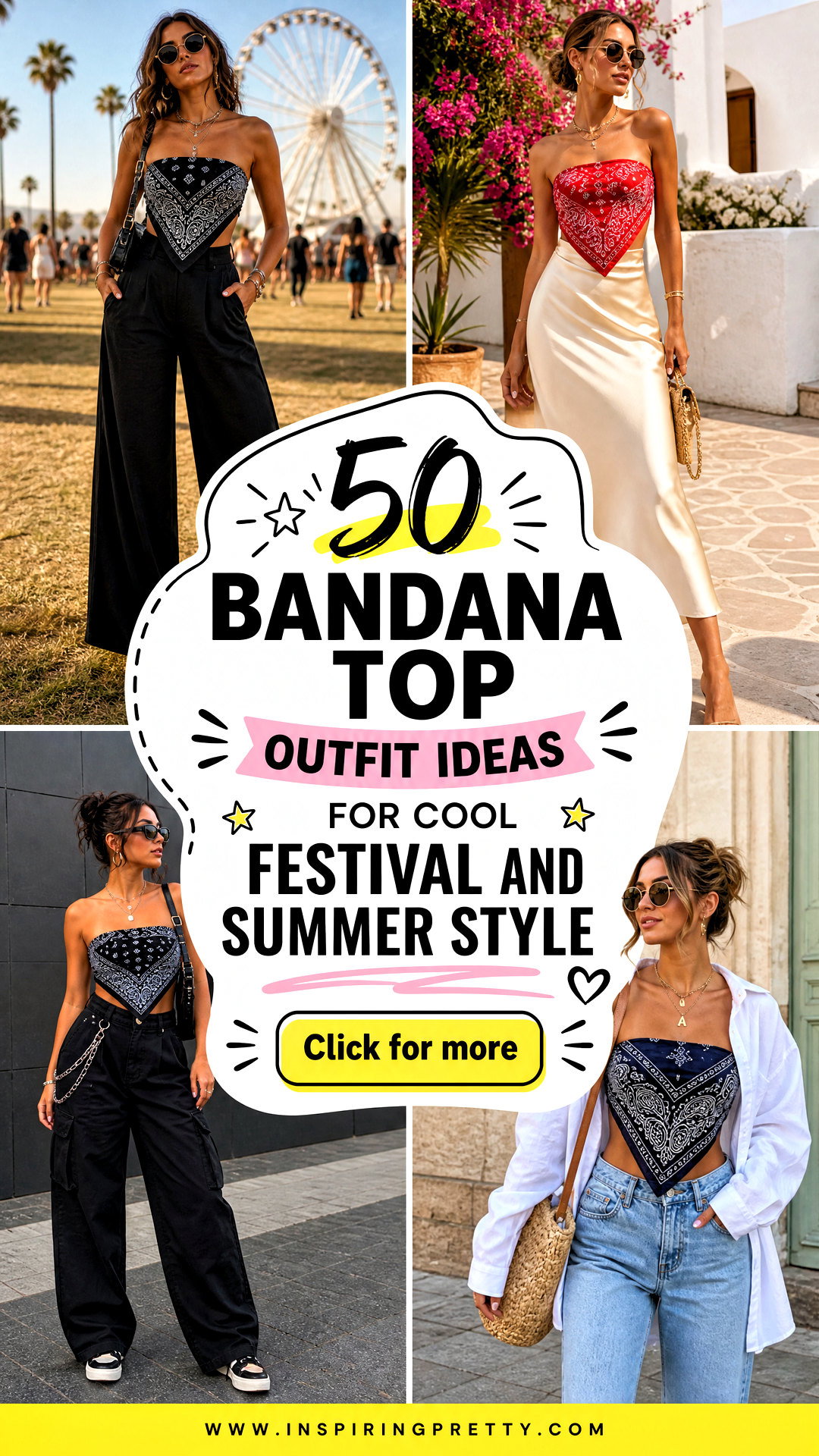 50 Bandana Top Outfit Ideas for Cool Festival and Summer Style - 50 Bandana Top Outfit Ideas for Cool Festival and Summer Style