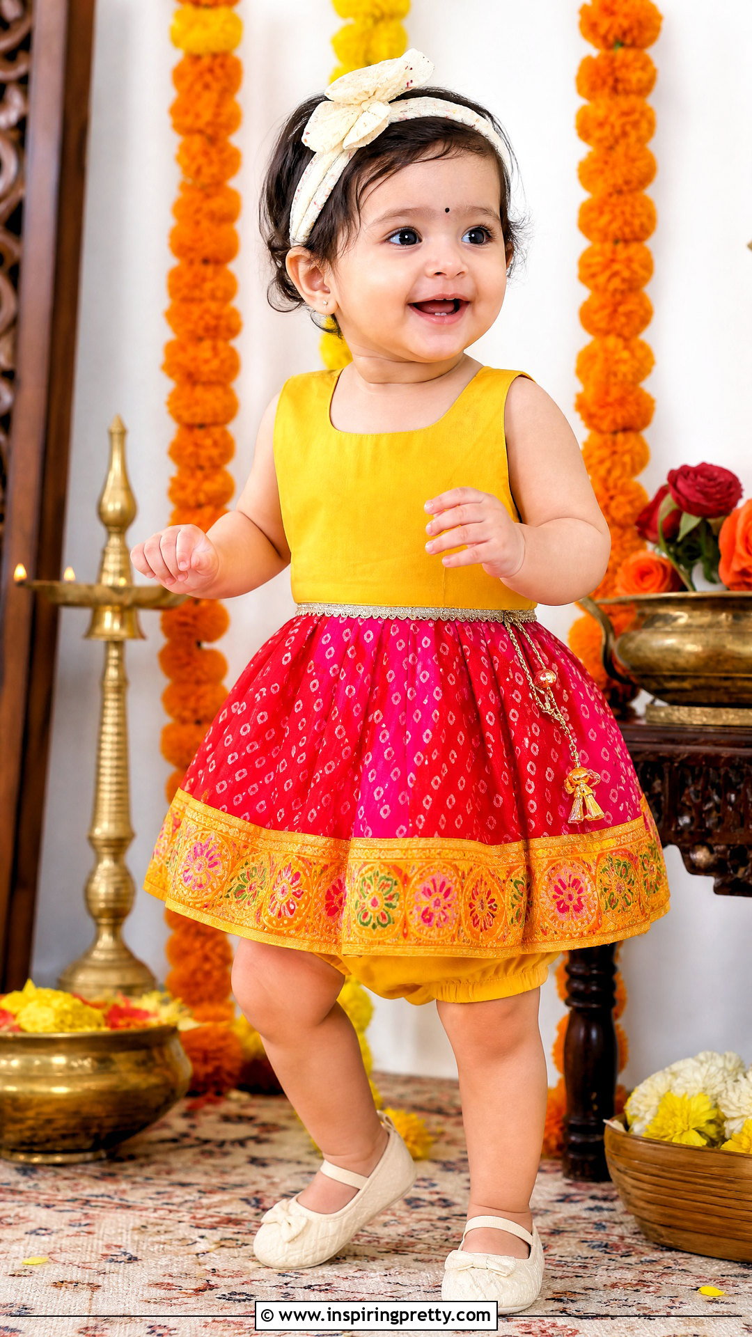 Bandhani Baby Skirt Top Set - 50 baby skirt top designs