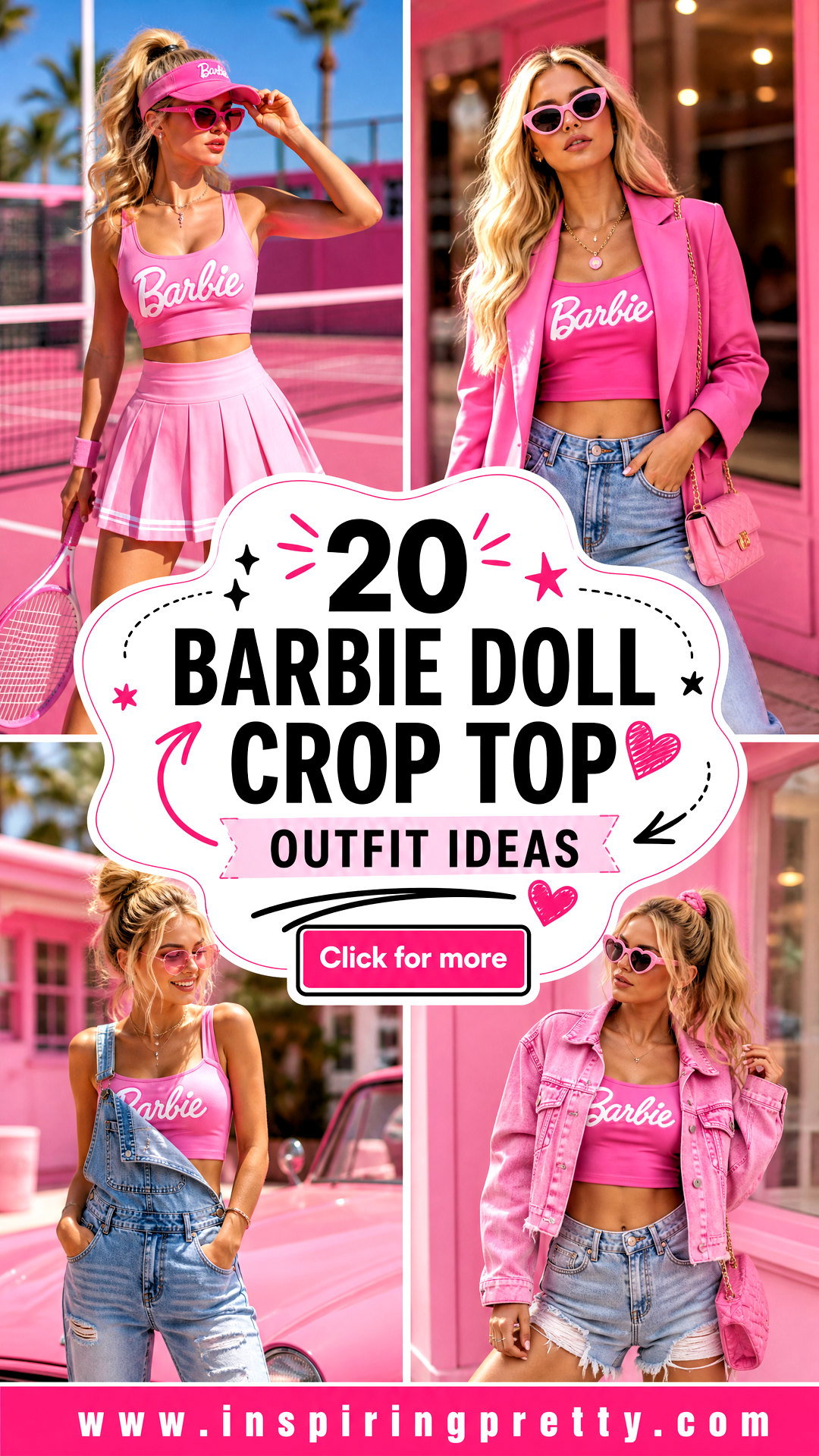 20 Barbie Doll Crop Top Outfit Ideas for Playful Summer Style - 20 Barbie Doll Crop Top Outfit Ideas for Playful Summer Style