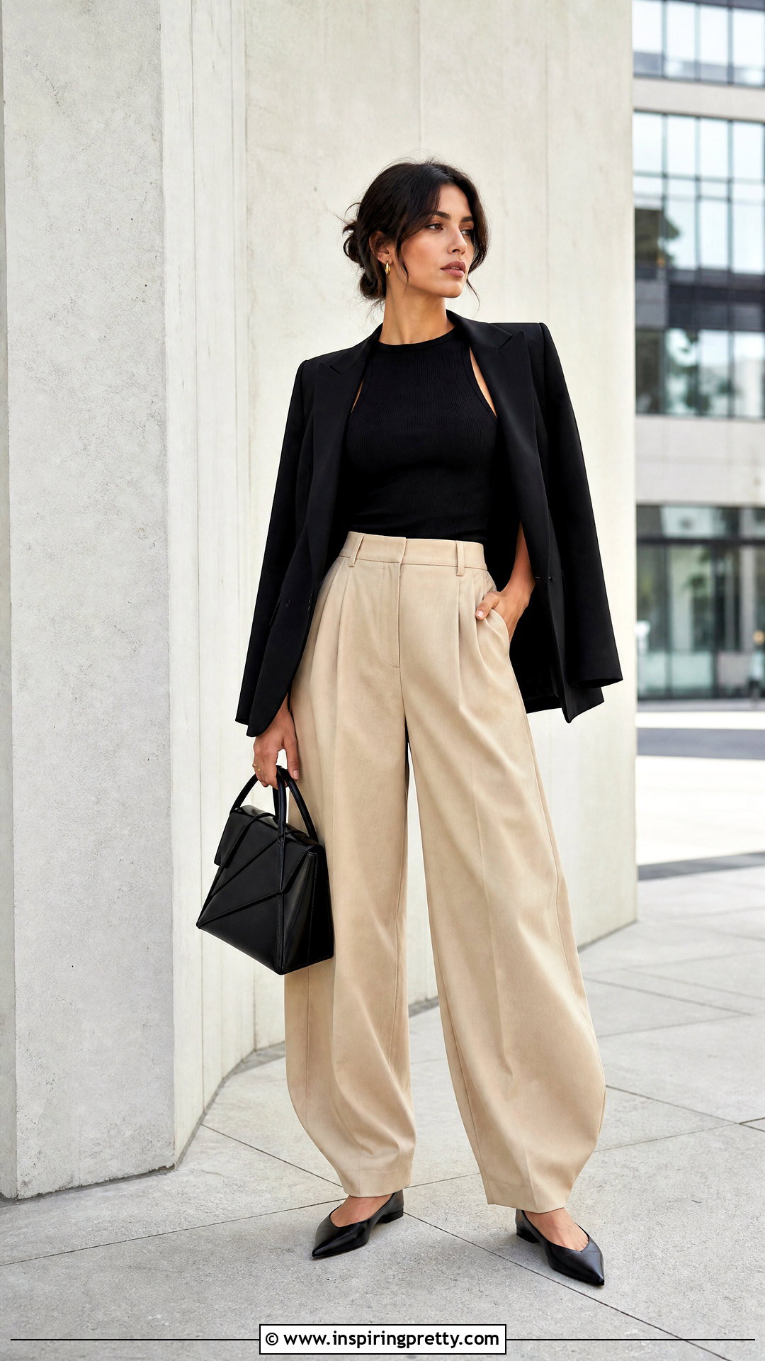 Barrel Pants And Fitted Tank Top - 50 pants and top outfit classy ideas