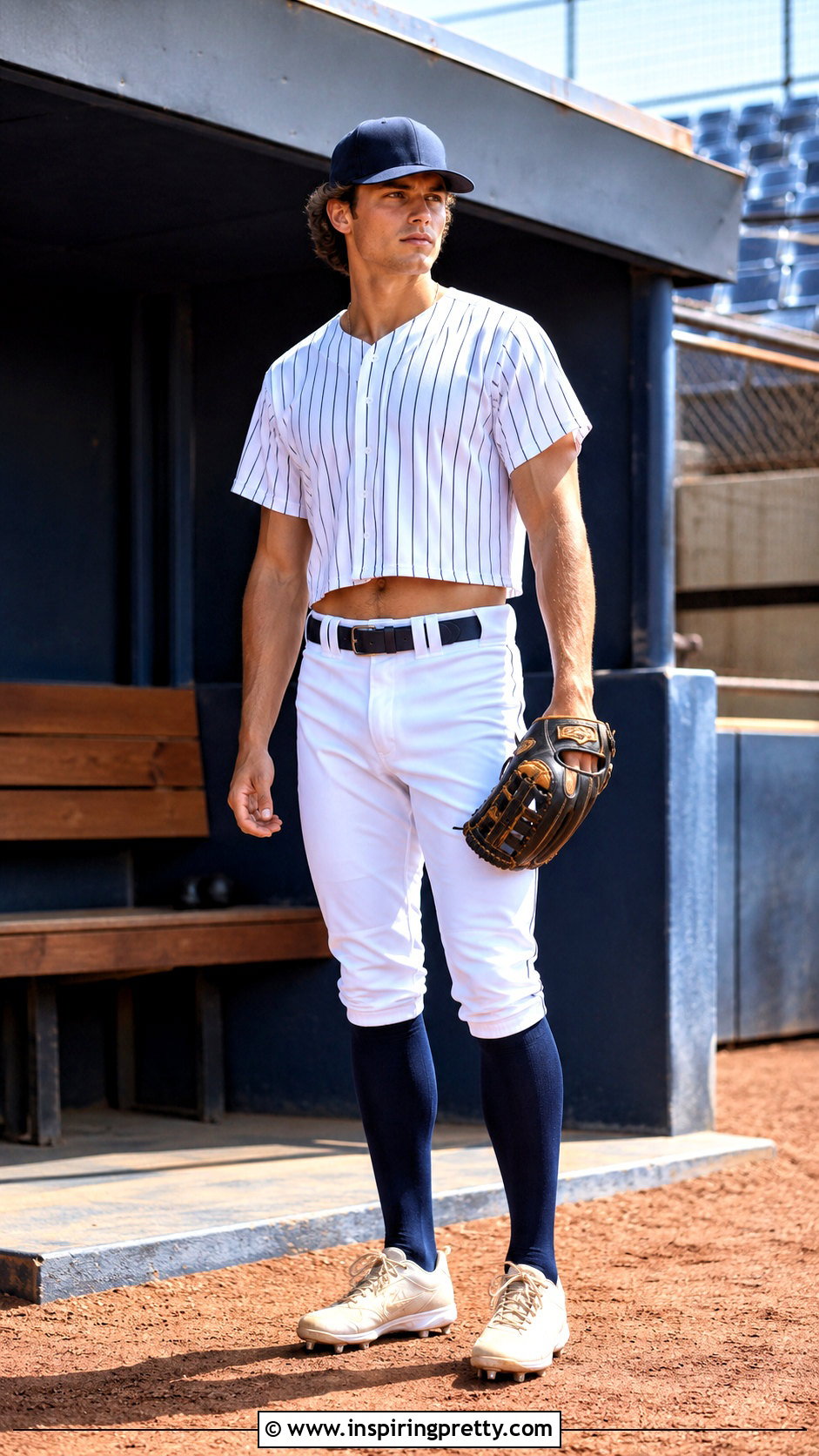 Baseball Crop Jersey With Athletic Pants - 20 Mens Sports Crop Tops