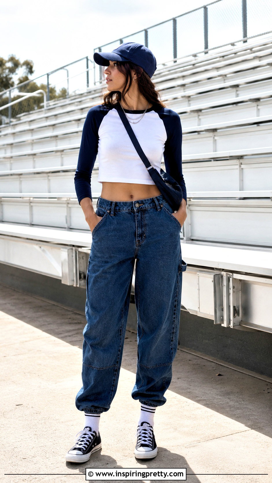 Baseball Crop Top With Carpenter Jeans - 20 Tanner Buchanan Crop Top outfit ideas