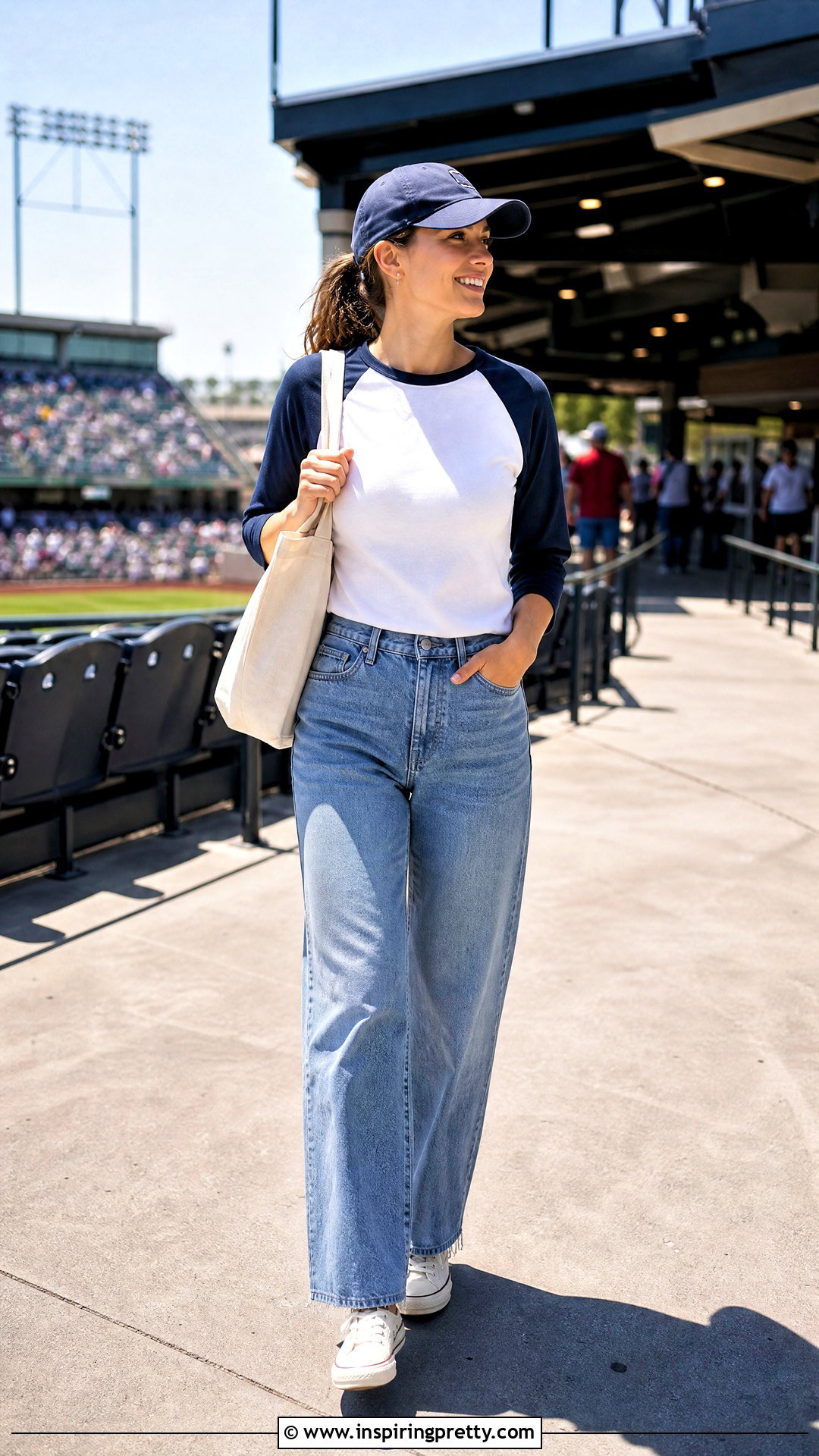 Baseball Top With Relaxed Jeans - 50 top design