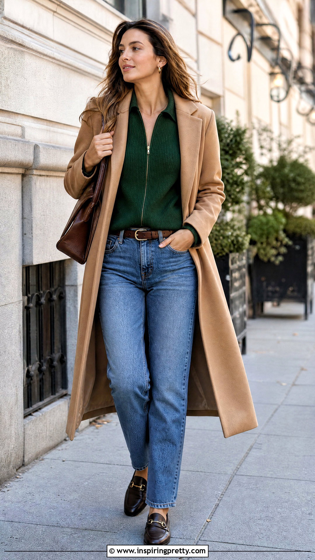Basic Zip Up Knit Polo And Jeans Outfit - 50 basic tops aesthetic ideas