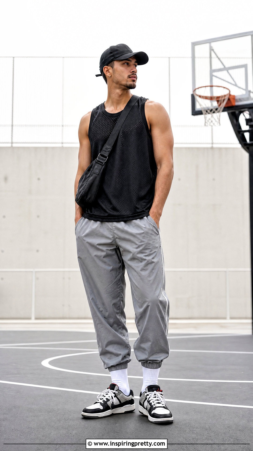 Basketball Sleeveless Top With Track Pants - 50 sleeveless top outfit men ideas