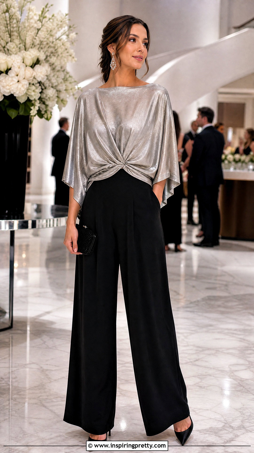 Bat Sleeve Top With Evening Trousers Outfit - 50 bat sleeve top outfit ideas