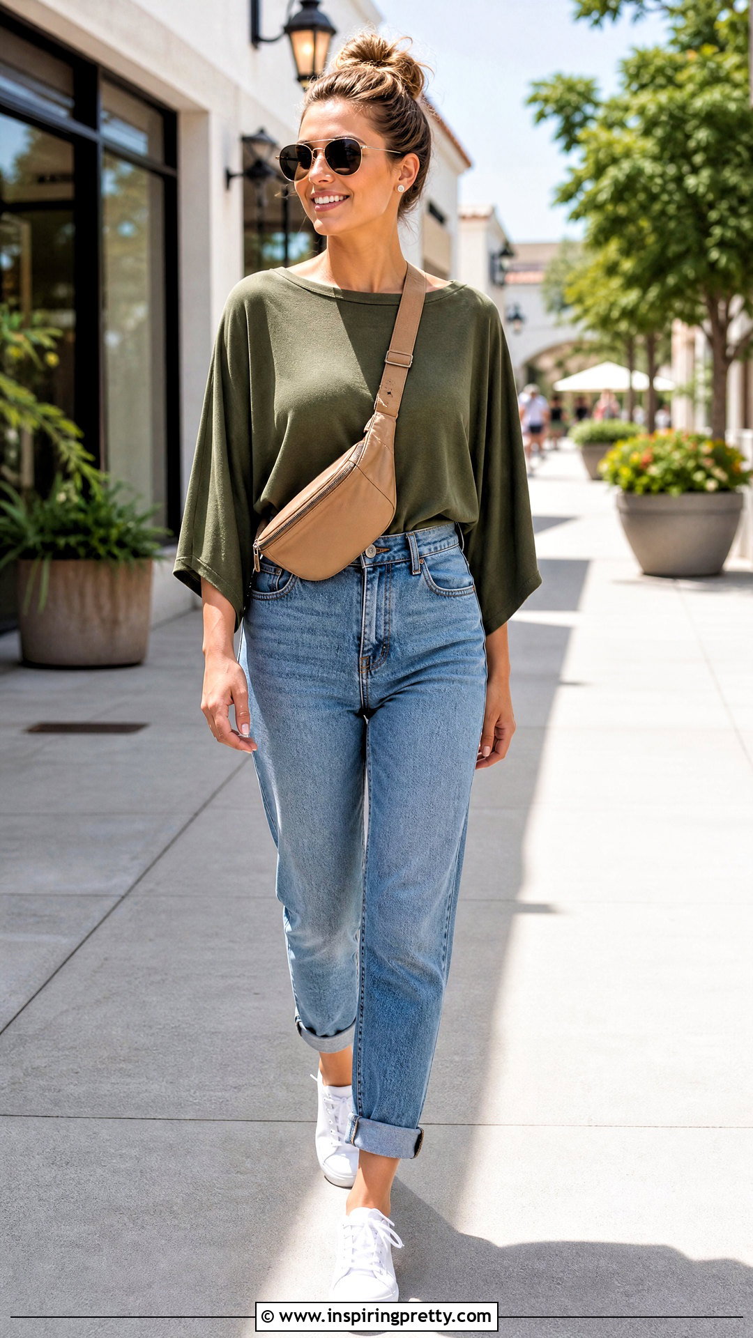 Bat Sleeve Top With Mom Jeans Outfit - 50 bat sleeve top outfit ideas
