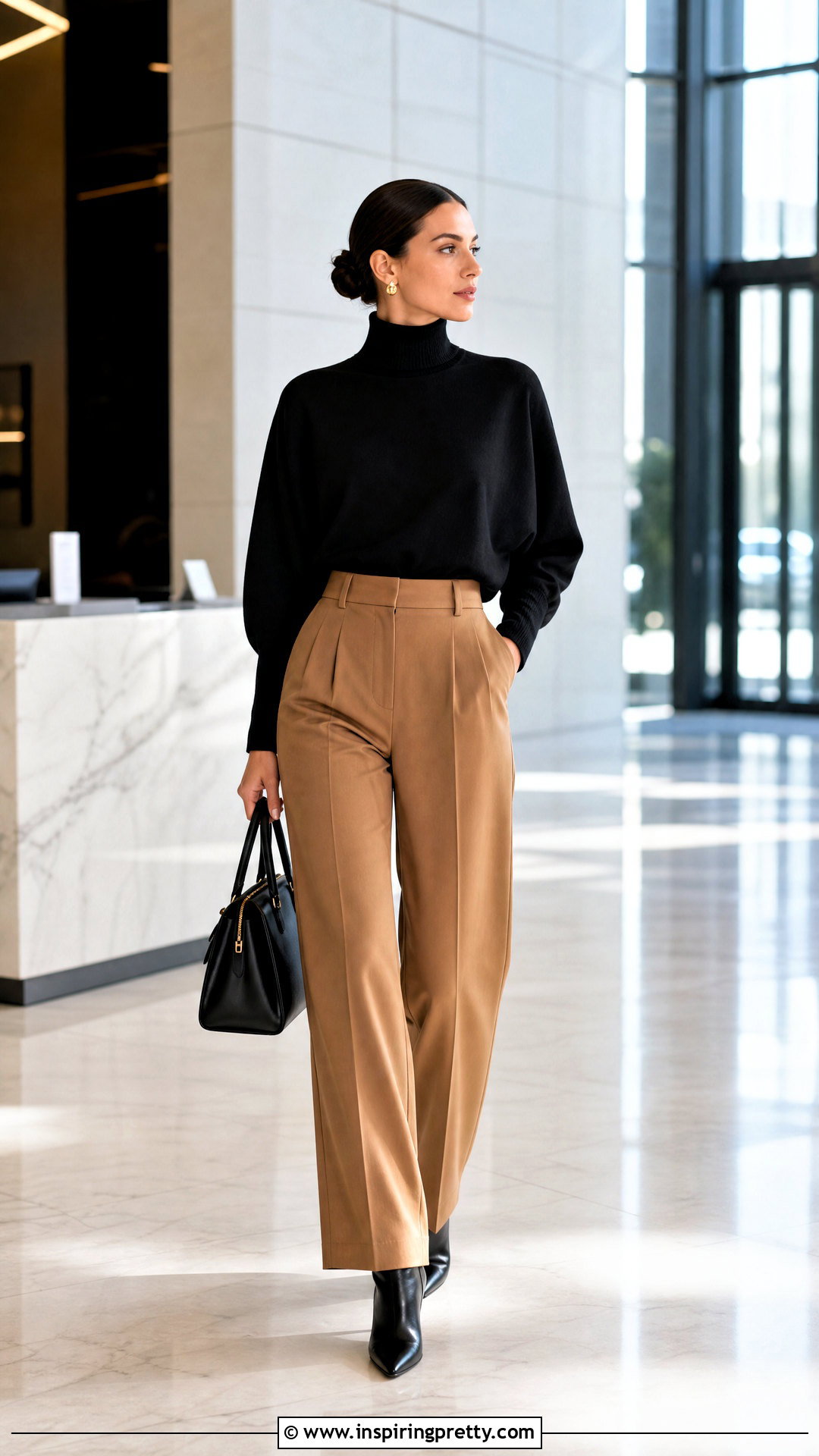 Bat Sleeve Turtleneck With Trousers Outfit - 50 bat sleeve top outfit ideas