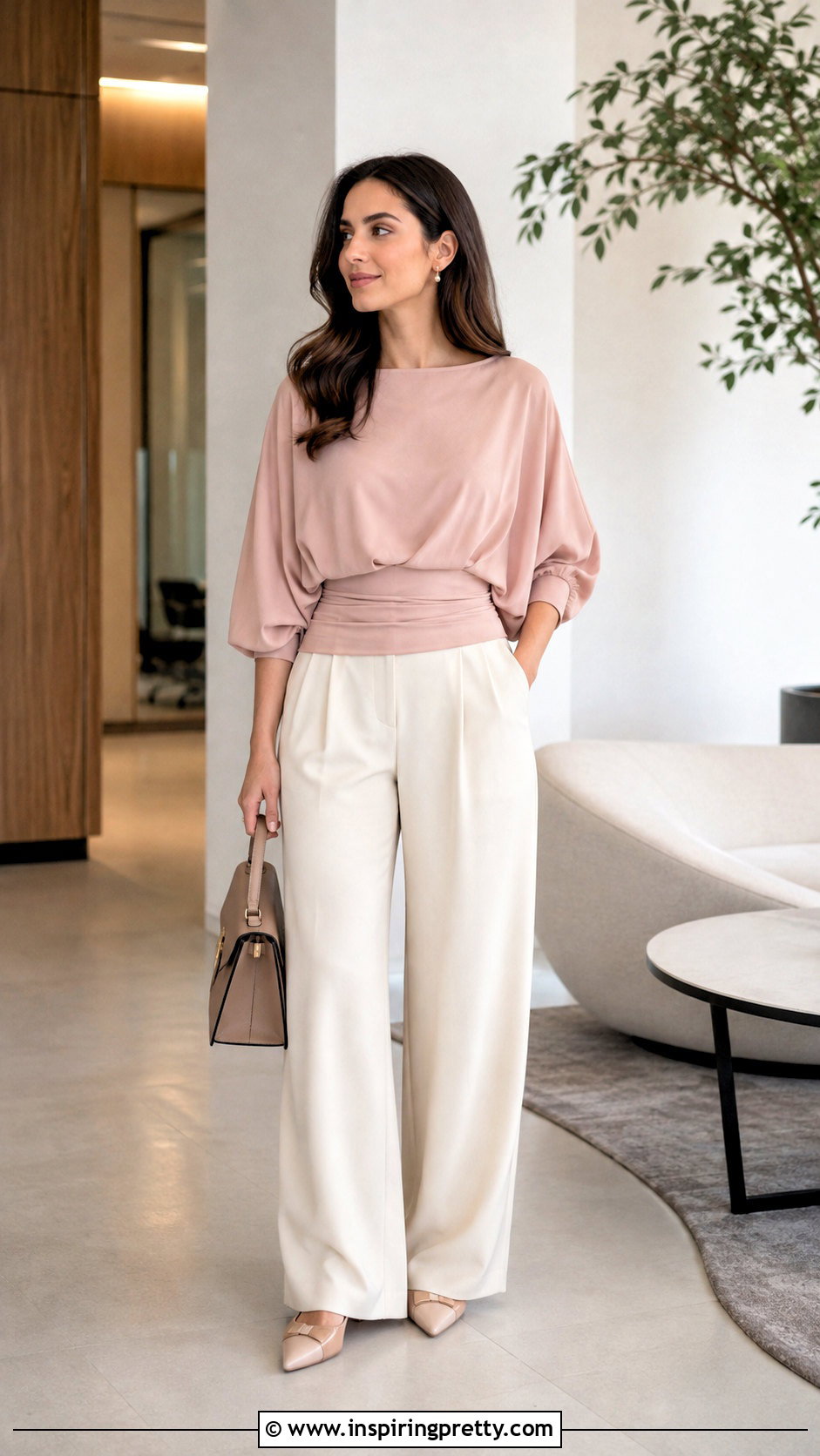 Batwing Top And Wide Leg Pants Outfit - 50 trendy top outfit ideas