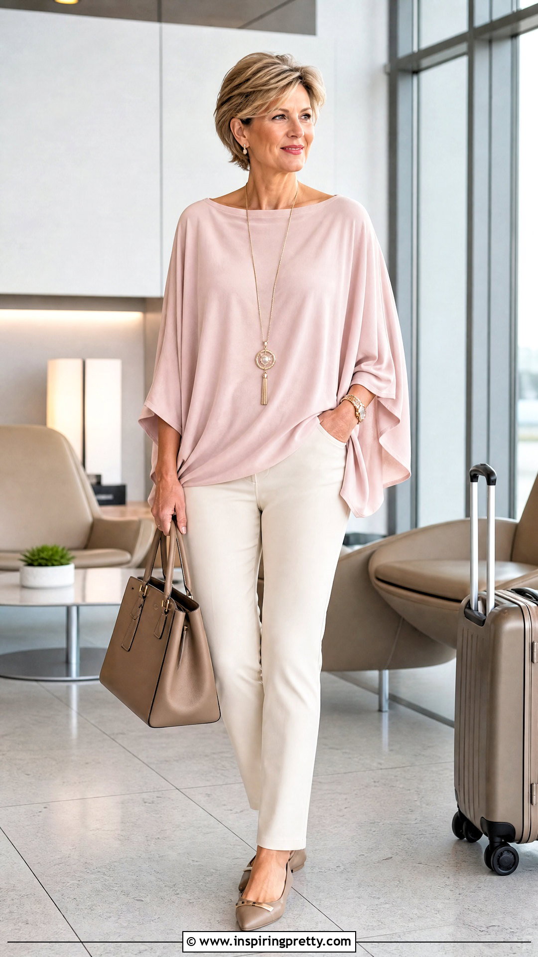 Batwing Top Outfit With Slim Trousers - 50 trendy tops outfit ideas