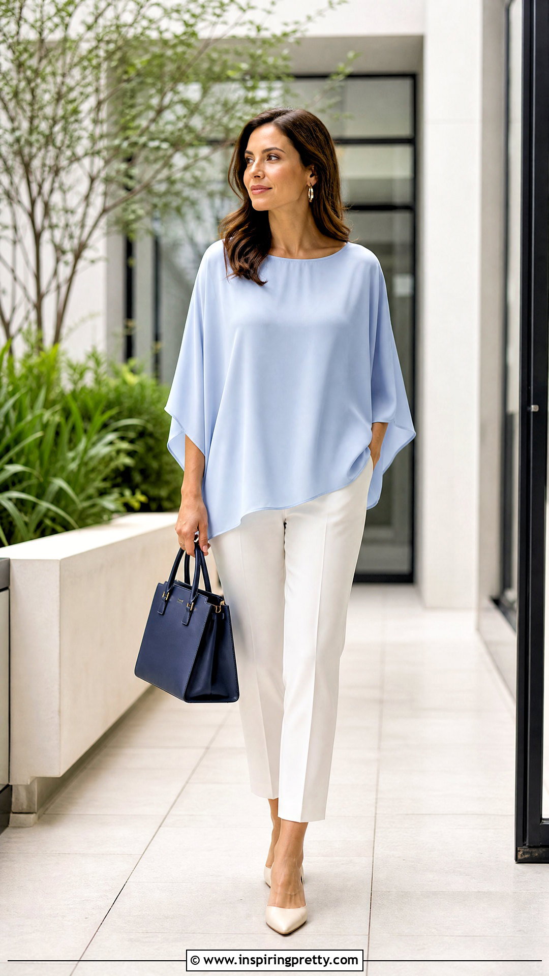 Batwing Top With Slim Trousers - 50 cute tops for summer outfits