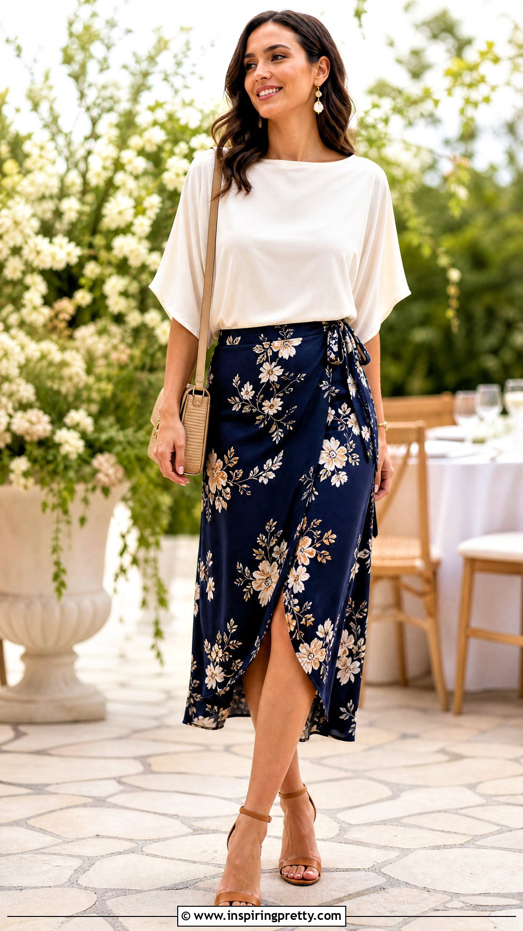 Batwing Top With Wrap Skirt - 50 batwing top outfit ideas
