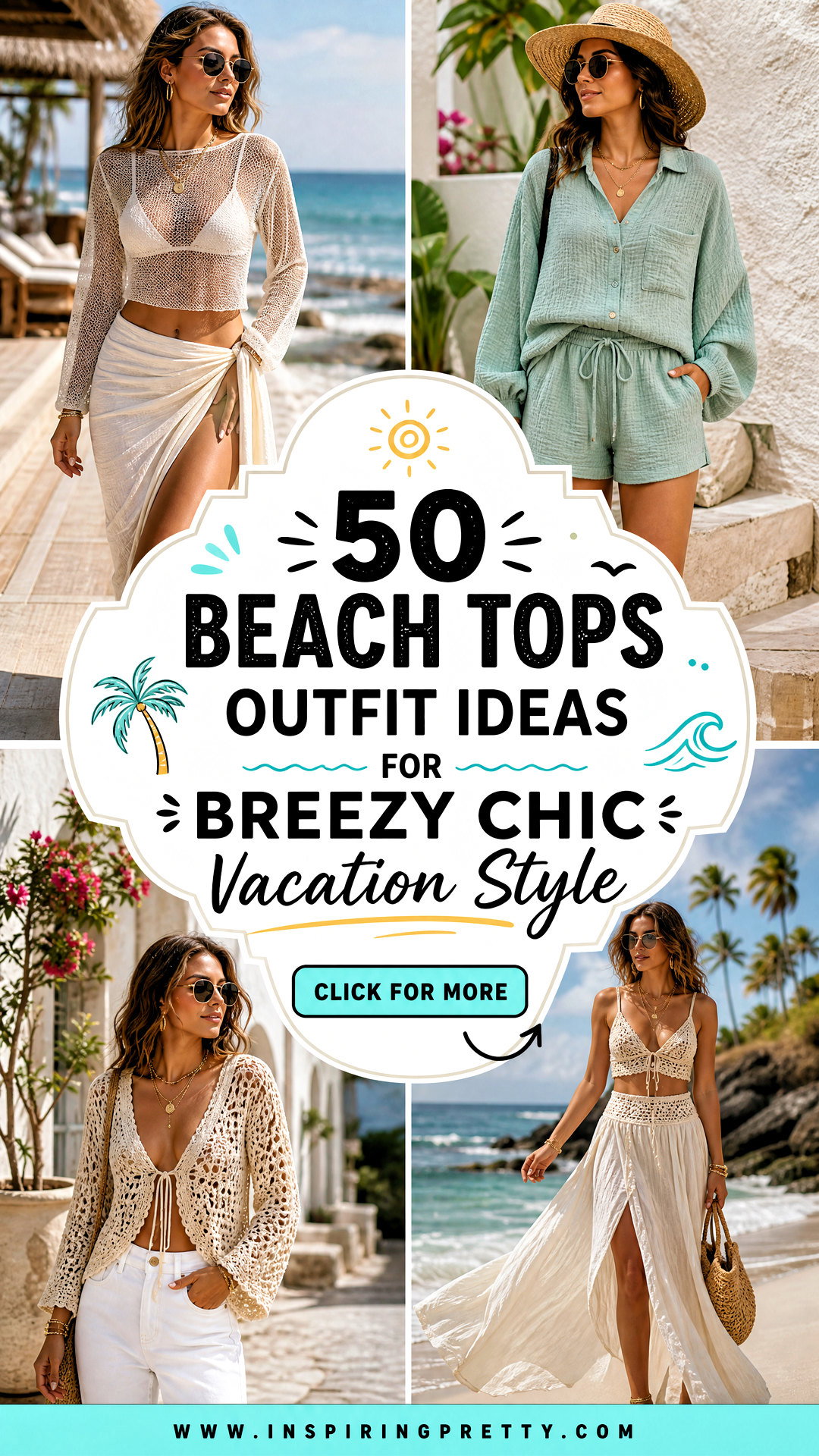 50 Beach Tops Outfit Ideas for Breezy Chic Vacation Style - 50 Beach Tops Outfit Ideas for Breezy Chic Vacation Style