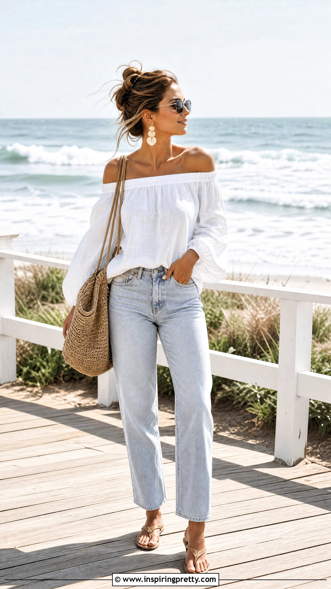 Beach Waves With Off Shoulder Top - 50 off shoulder top hairstyle ideas