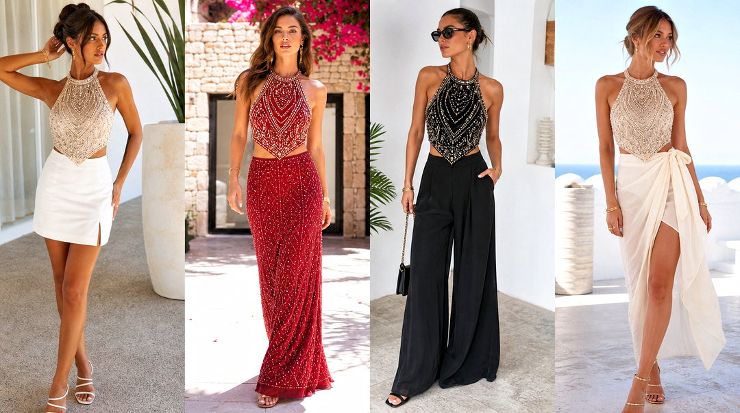 20 Beaded Backless Halter Top Outfit Ideas for Glam Nights