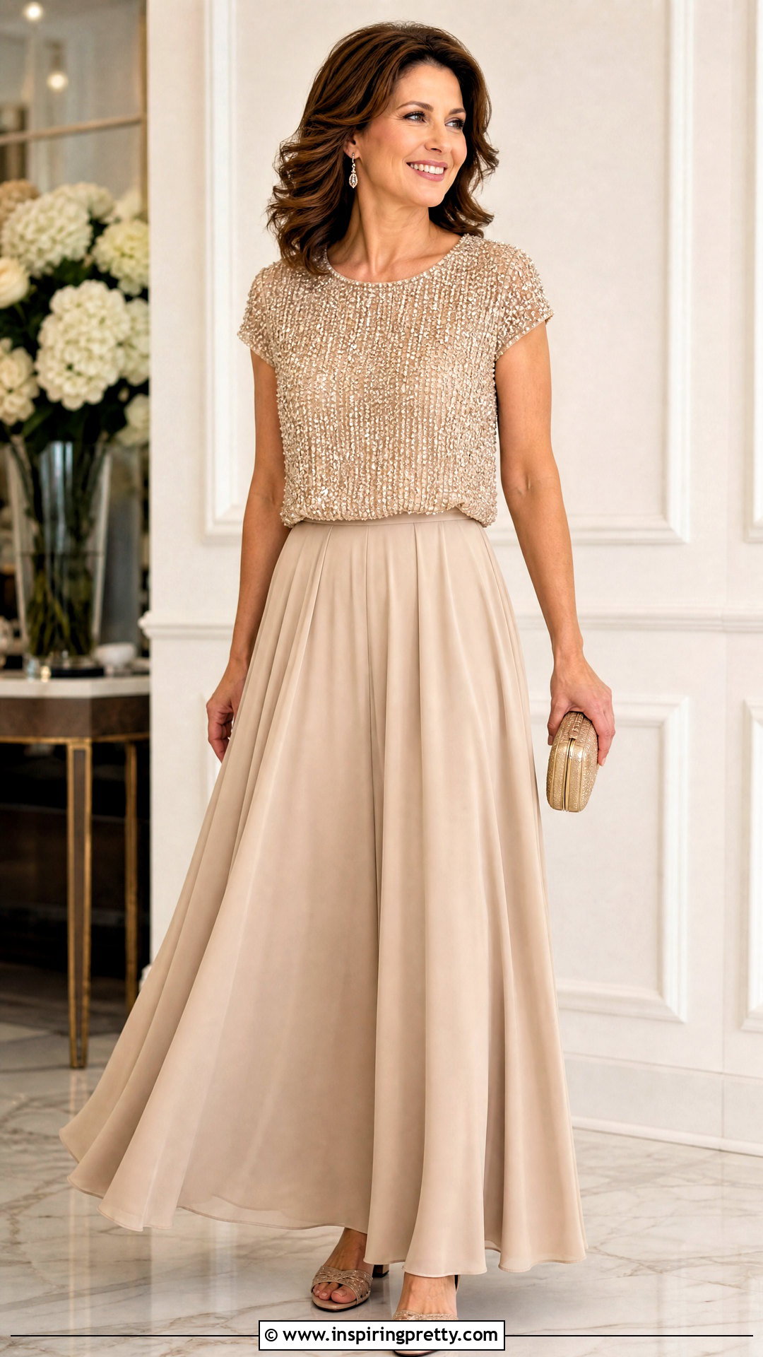 Beaded Birthday Top With Maxi Skirt - 50 birthday tops for women