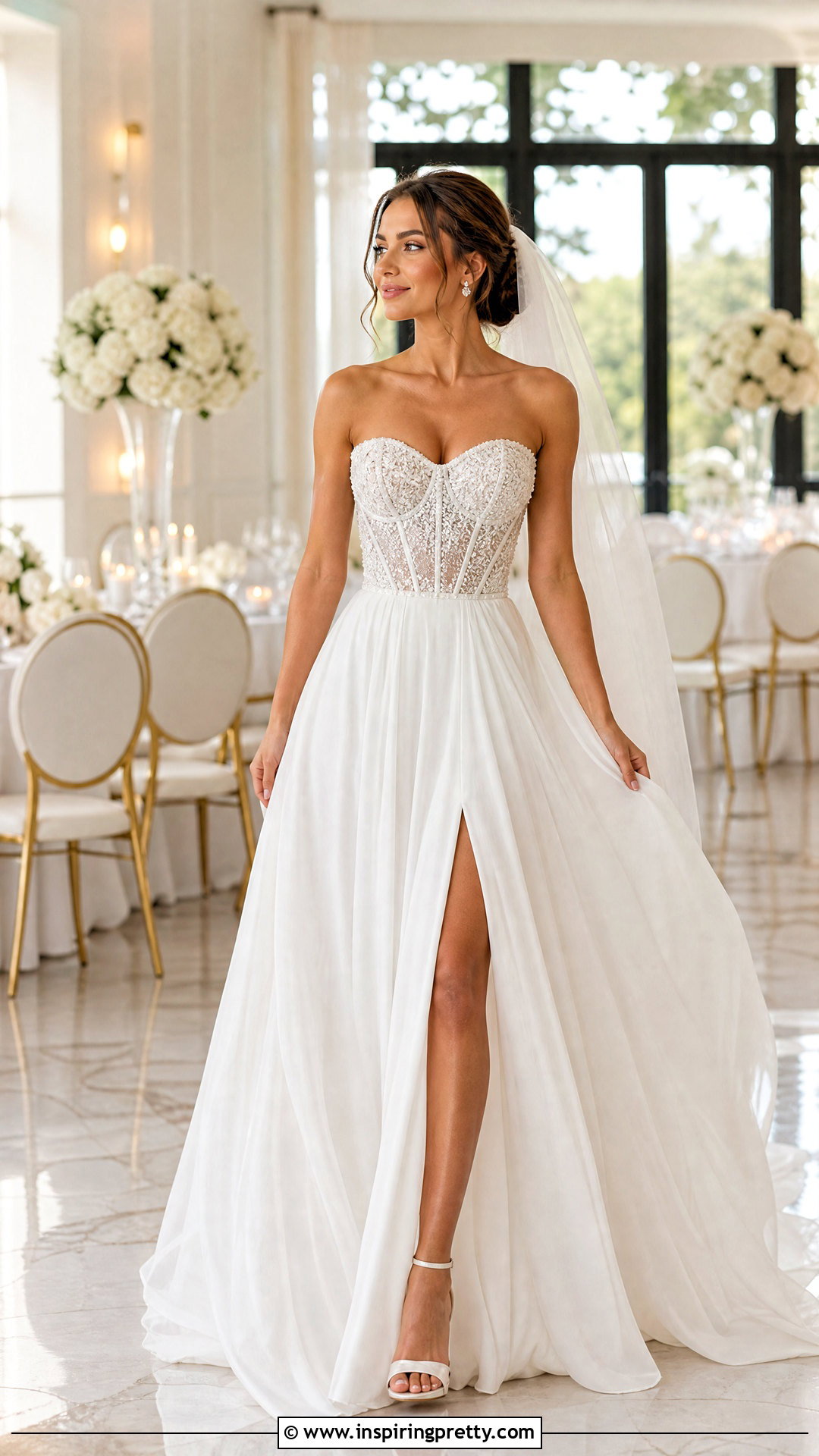 Beaded Bustier Wedding Dress - 25 wedding dress with bustier top outfit ideas