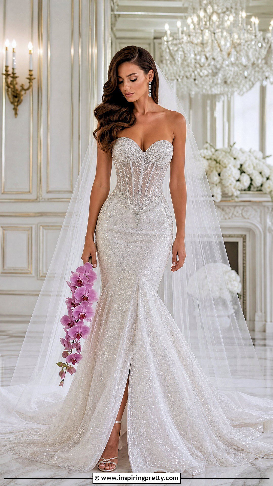 Beaded Corset Top Mermaid Wedding Dress - 20 corset top mermaid wedding dress outfit ideas