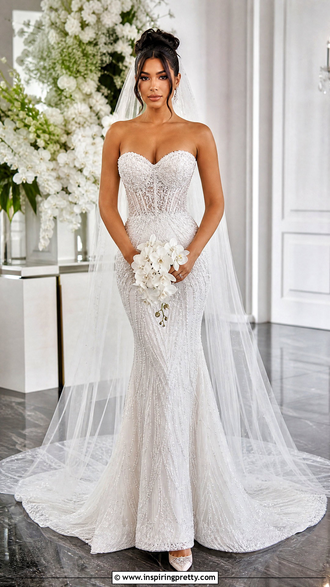 Beaded Corset Wedding Dress With Mermaid Skirt - 50 wedding dress corset top outfit ideas