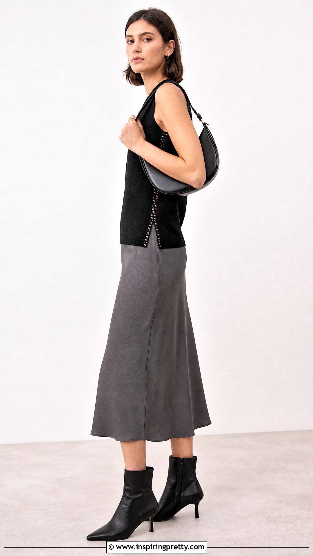 Beaded Side Seam Top With Midi Skirt - 50 beaded top diy ideas