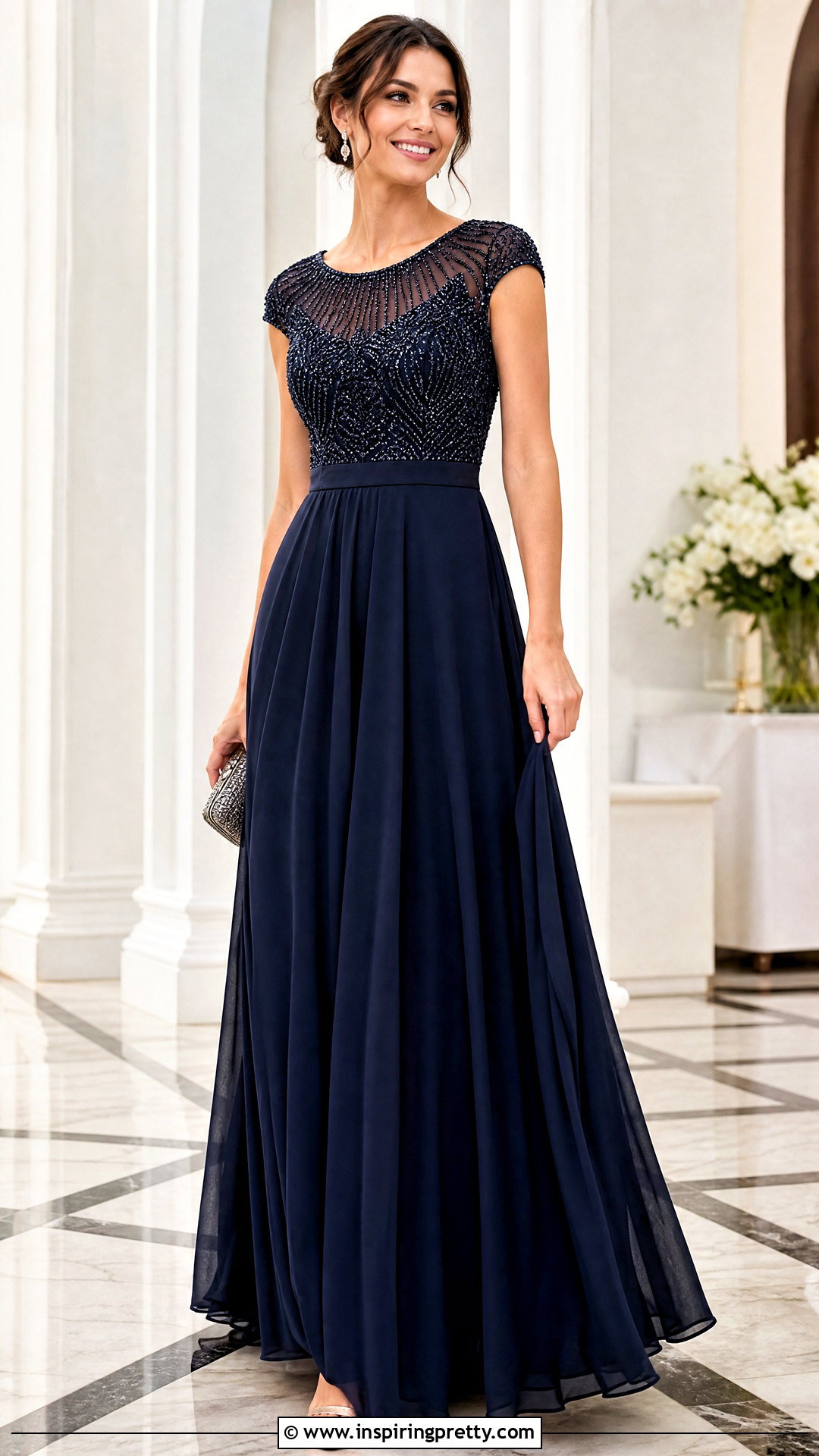 Beaded Top And Floor Length Skirt Outfit - 50 elegant tops classy outfits