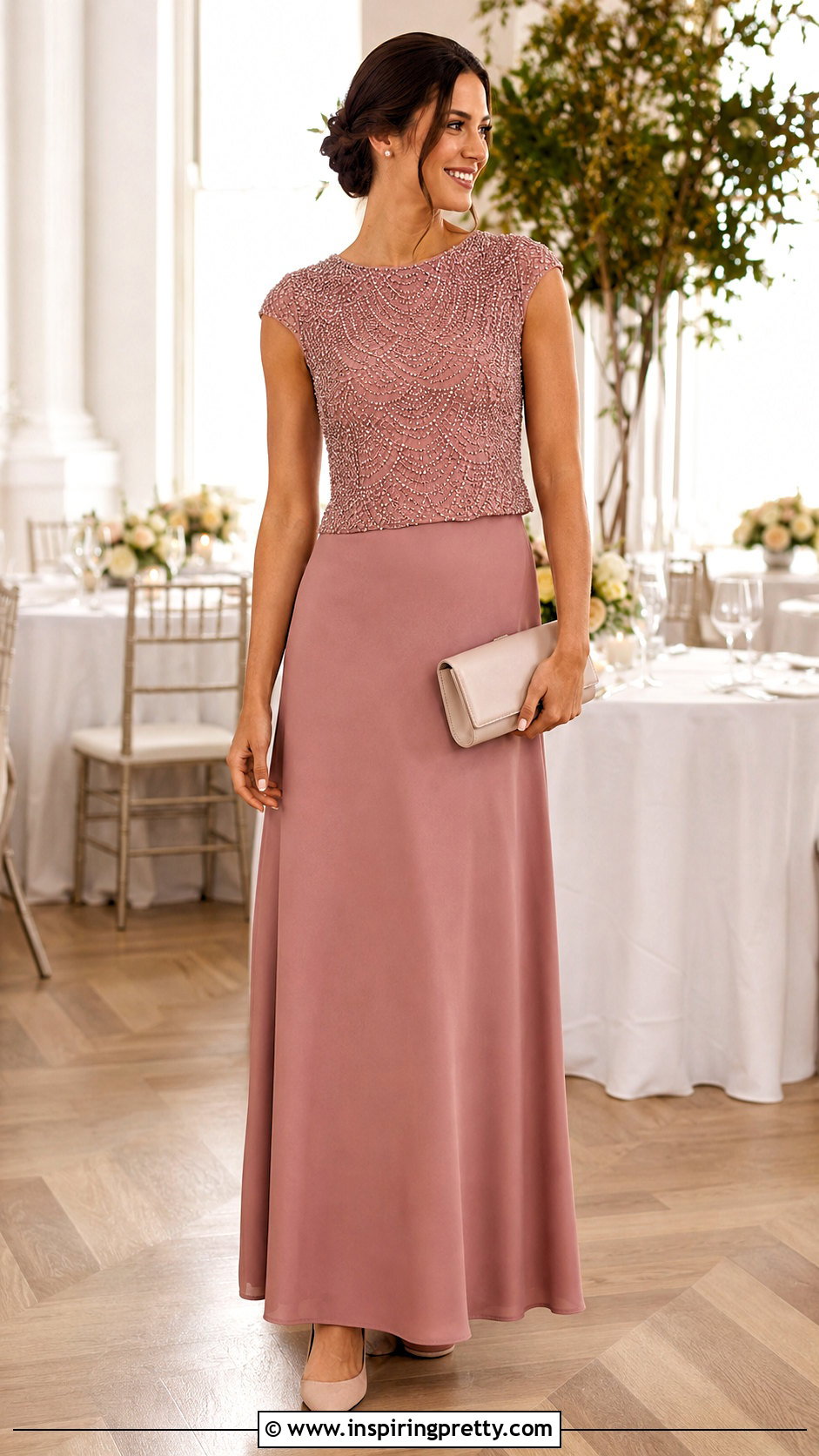 Beaded Top With Crepe Bridesmaid Skirt - 20 bridesmaids skirts and tops outfit ideas