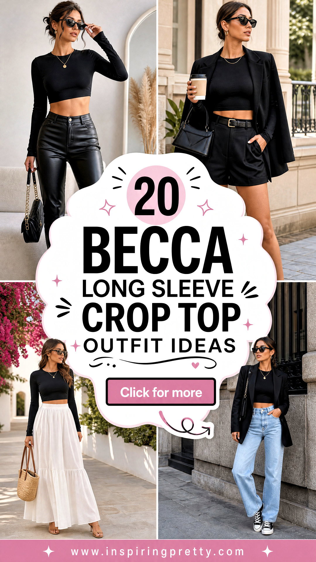 20 Becca Long Sleeve Crop Top Outfit Ideas for Cool-Weather Chic - 20 Becca Long Sleeve Crop Top Outfit Ideas for Cool-Weather Chic