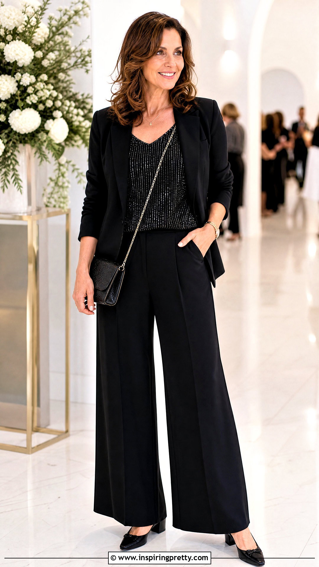 Bedazzled Top With Comfortable Party Pants - 50 bedazzled top outfit ideas