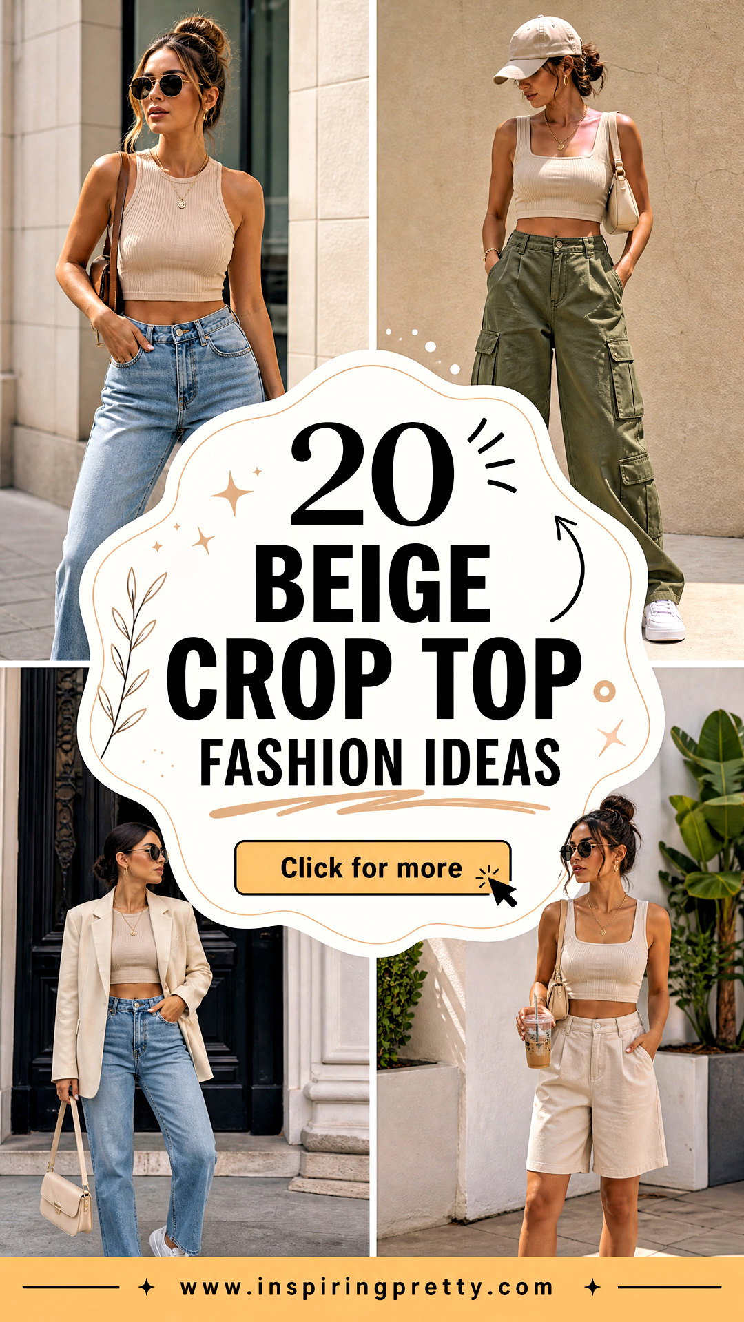 20 Beige Crop Top Fashion Ideas for Effortless Neutral Looks - 20 Beige Crop Top Fashion Ideas for Effortless Neutral Looks