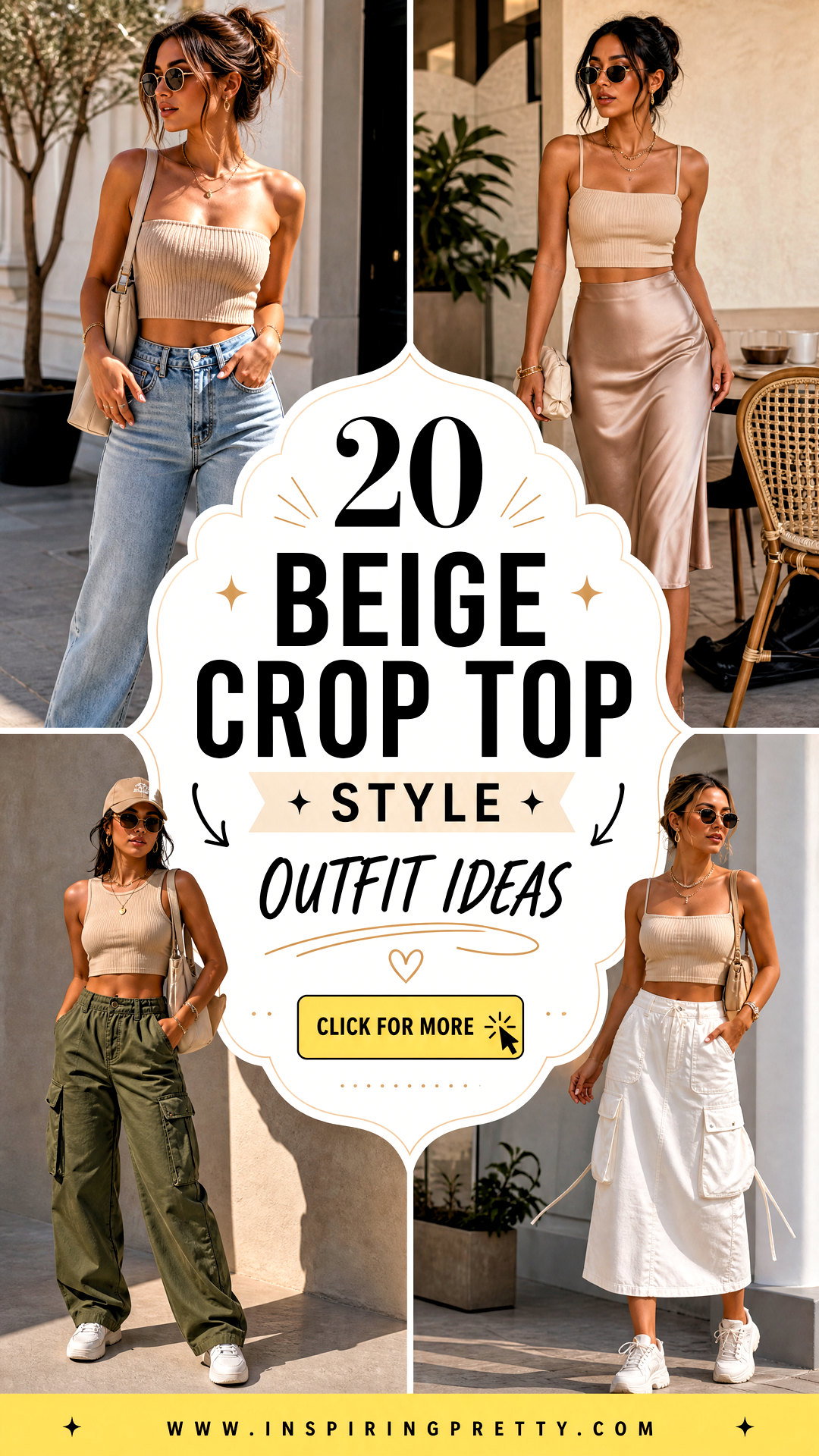 20 Beige Crop Top Style Outfit Ideas for Chic Neutral Looks - 20 Beige Crop Top Style Outfit Ideas for Chic Neutral Looks