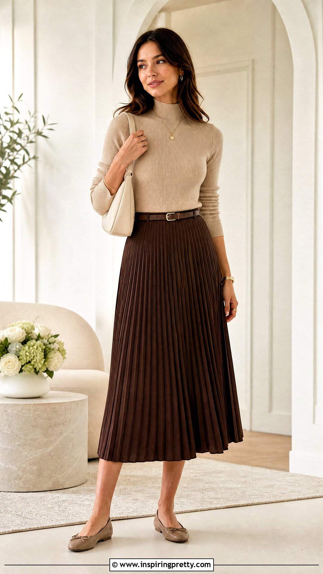 Beige Top With Brown Skirt - what color top goes with brown skirt (25 ways)