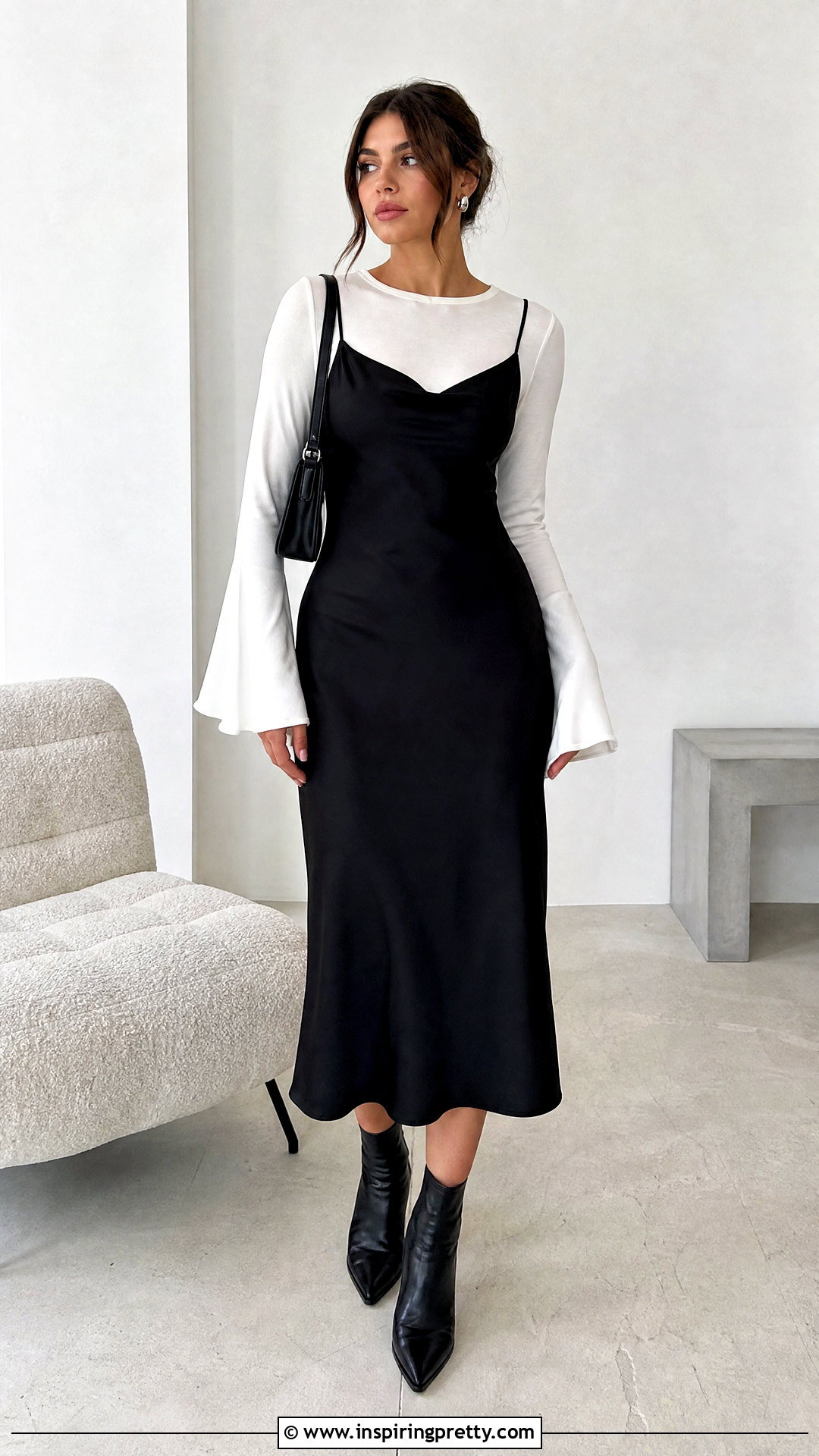 Bell Sleeve Top Under A Slip Dress - What To Wear With Bell Sleeve Top (20 Ways)