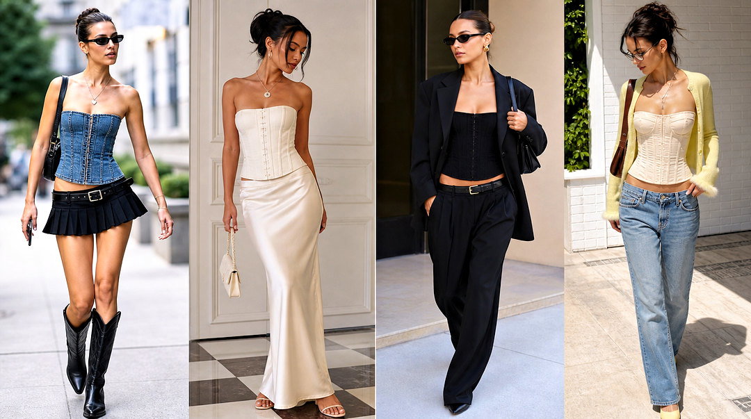 25 Bella Hadid Corset Top Outfit Ideas for a Bold Night Out