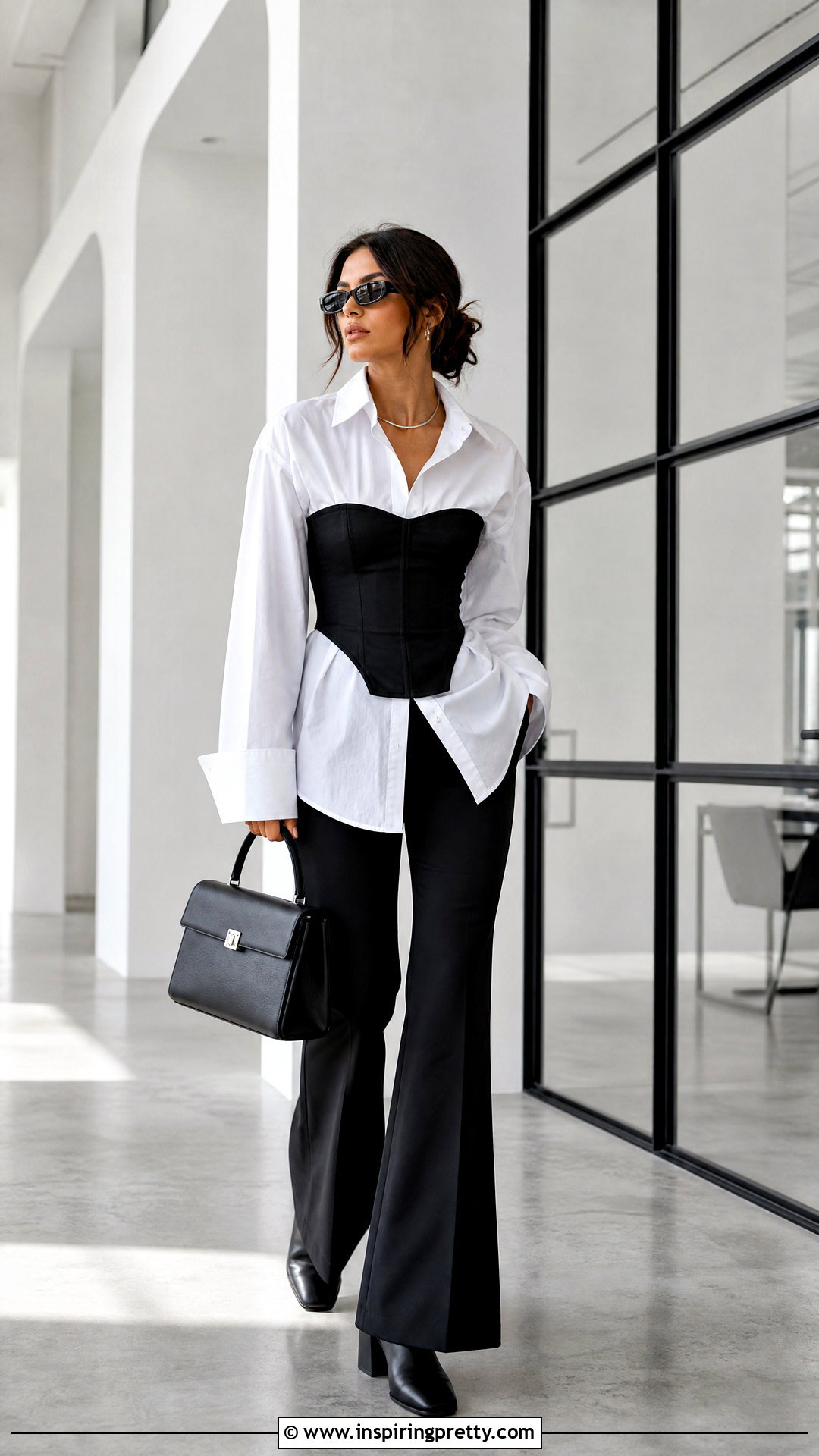 Bella Hadid Corset Top Over A White Shirt - 25 bella hadid corset top outfit ideas