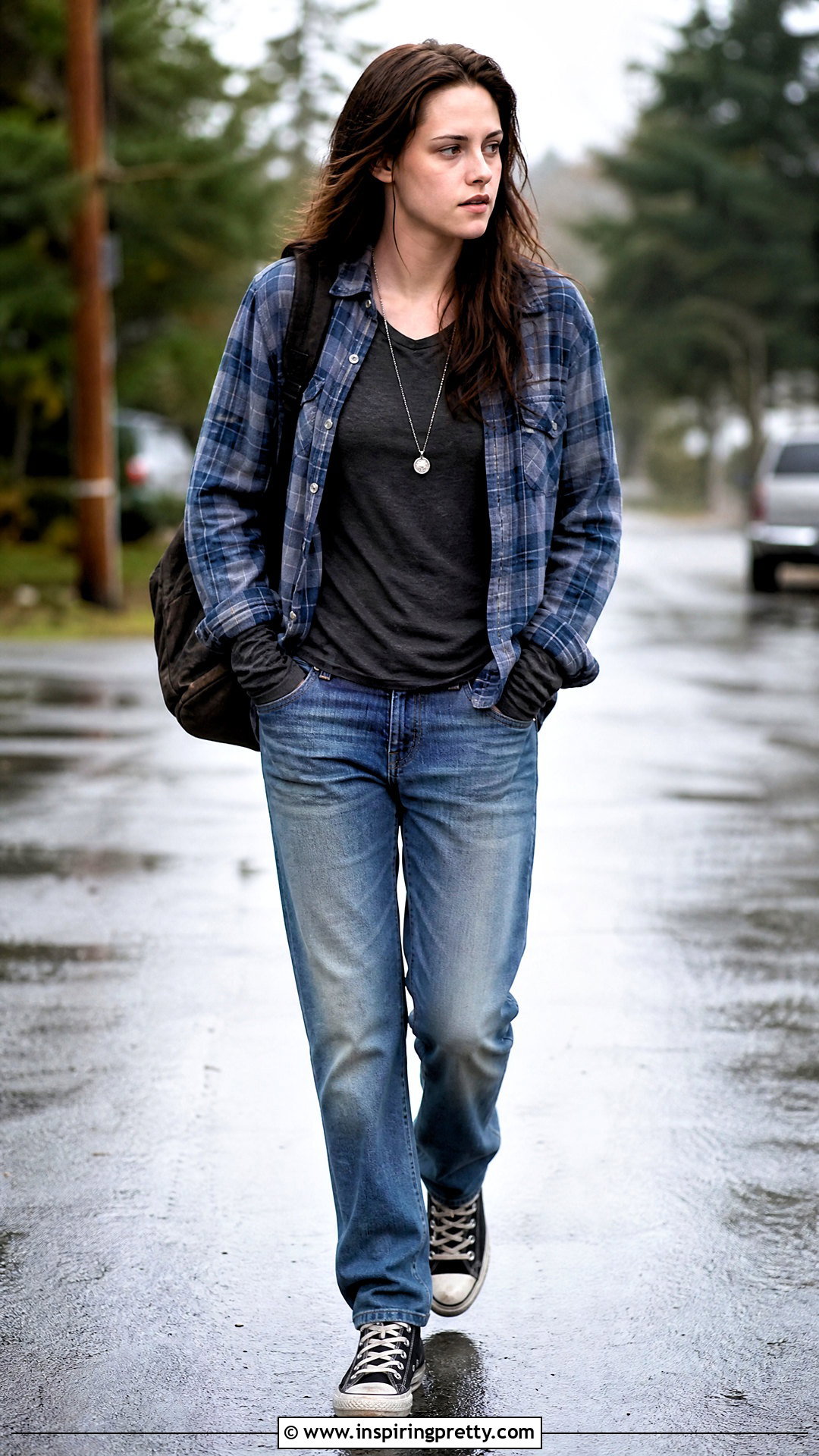 Bella Swan Blue Plaid Shirt and Faded Jeans Outfit - 25 Bella Swan Style Tops outfit ideas