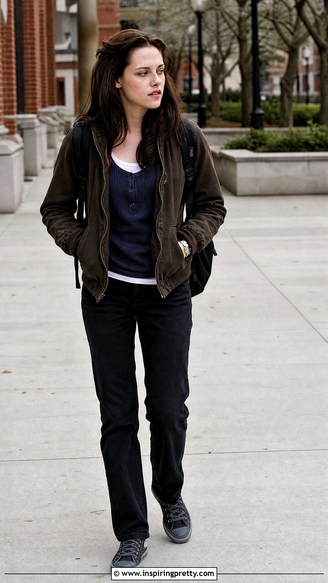 Bella Swan Blue Waffle Knit Top and Black Pants Outfit - 25 Bella Swan Style Tops outfit ideas